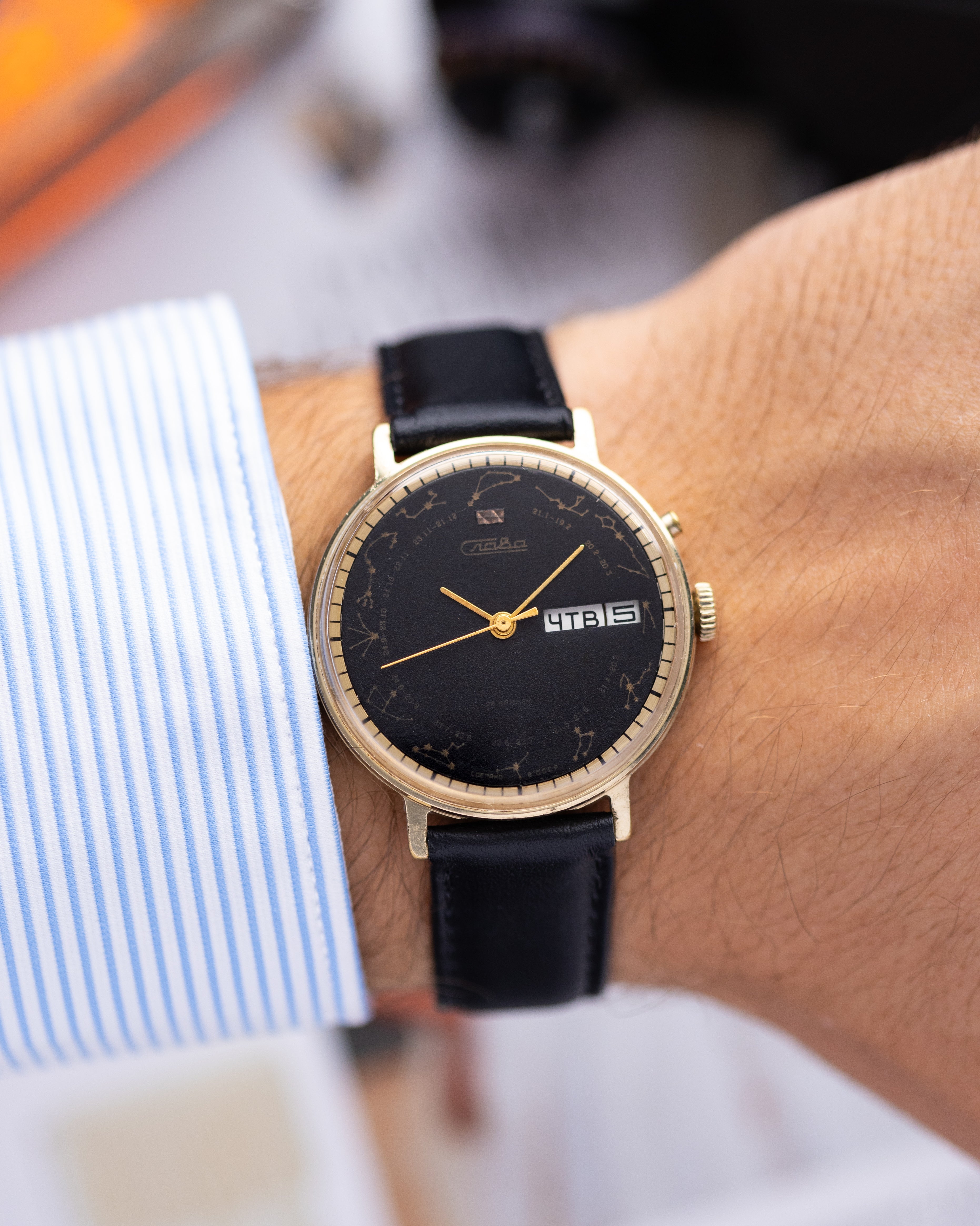 Vintage Soviet Watch Slava, Zodiac signs, Day/date, Cal. 2428 - DuMarko