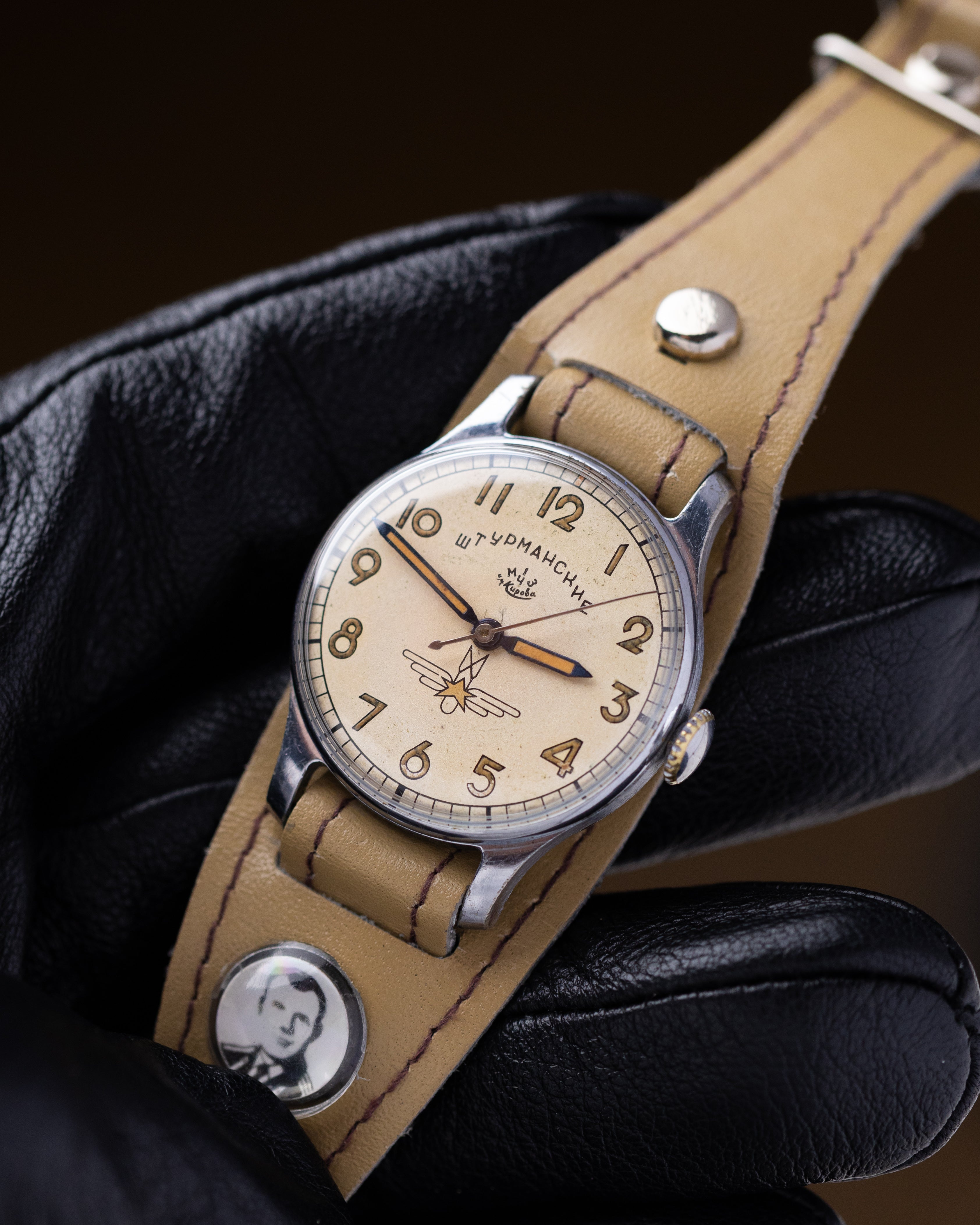 Vintage Sturmanskie Gagarin Type 1 Soviet watch with Radium dial - First Production Series (3 - 49) - Original Pilot’s certificate - DuMarko