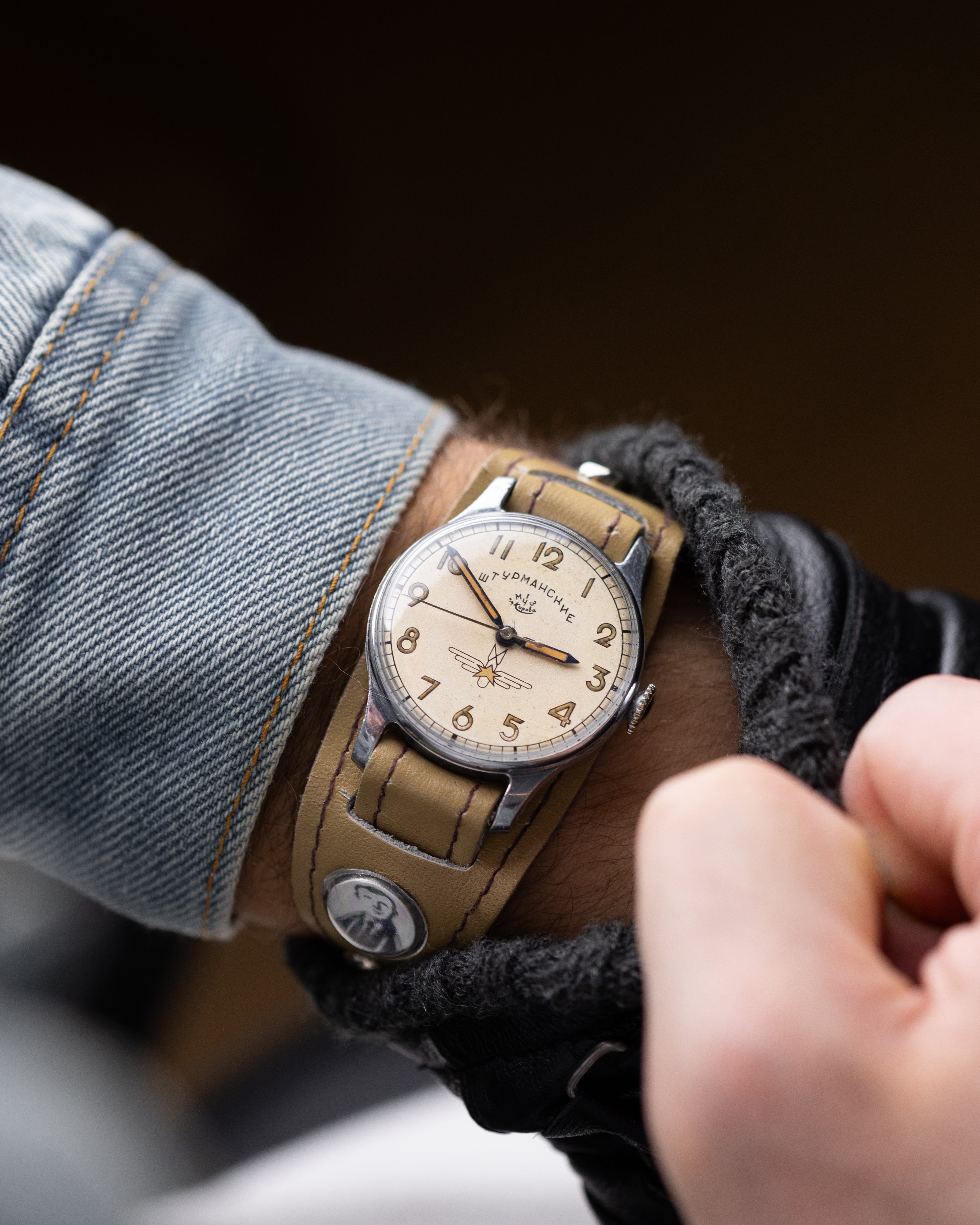 Vintage Sturmanskie Gagarin Type 1 Soviet watch with Radium dial - First Production Series (3 - 49) - Original Pilot’s certificate - DuMarko