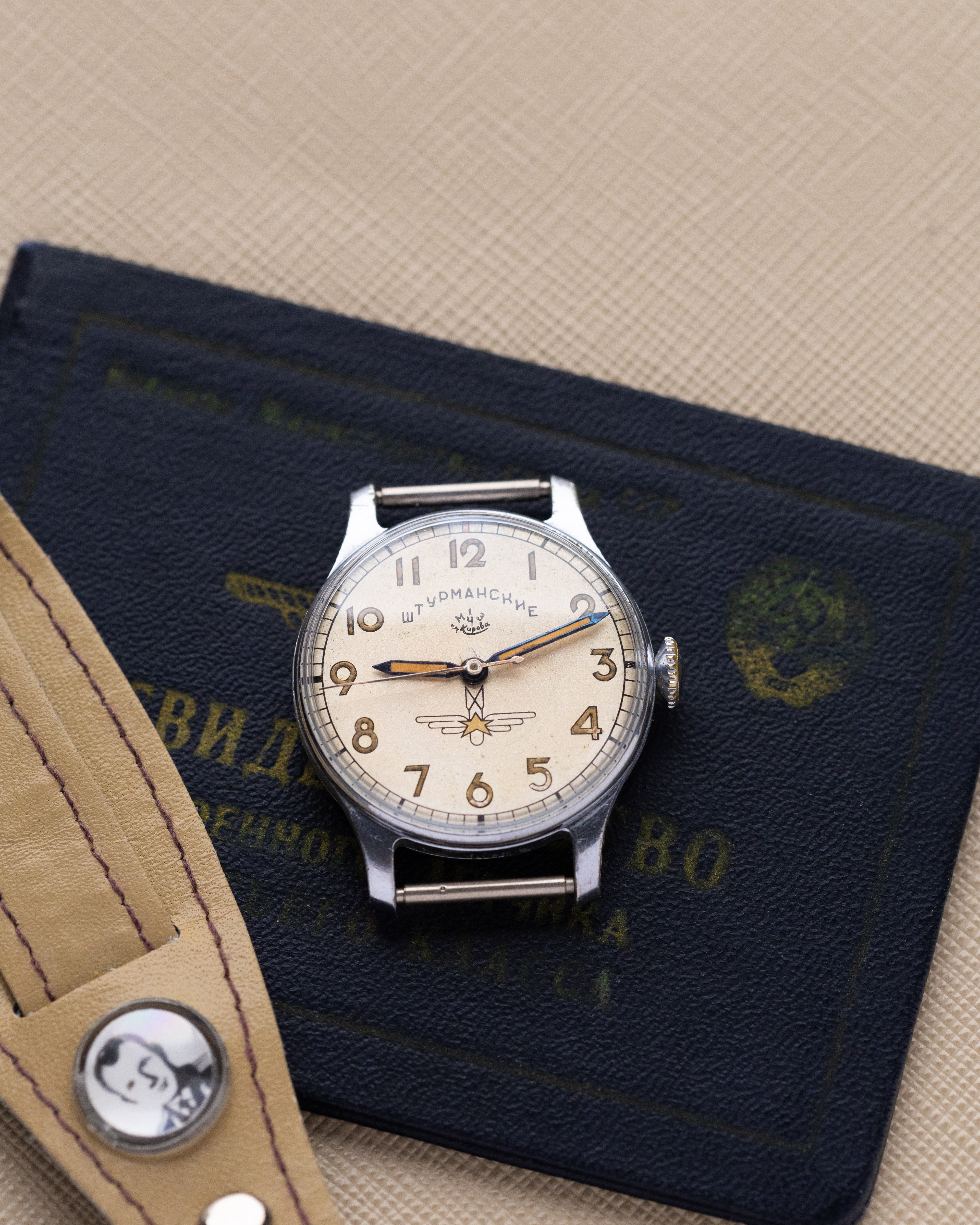 Vintage Sturmanskie Gagarin Type 1 Soviet watch with Radium dial - First Production Series (3 - 49) - Original Pilot’s certificate - DuMarko