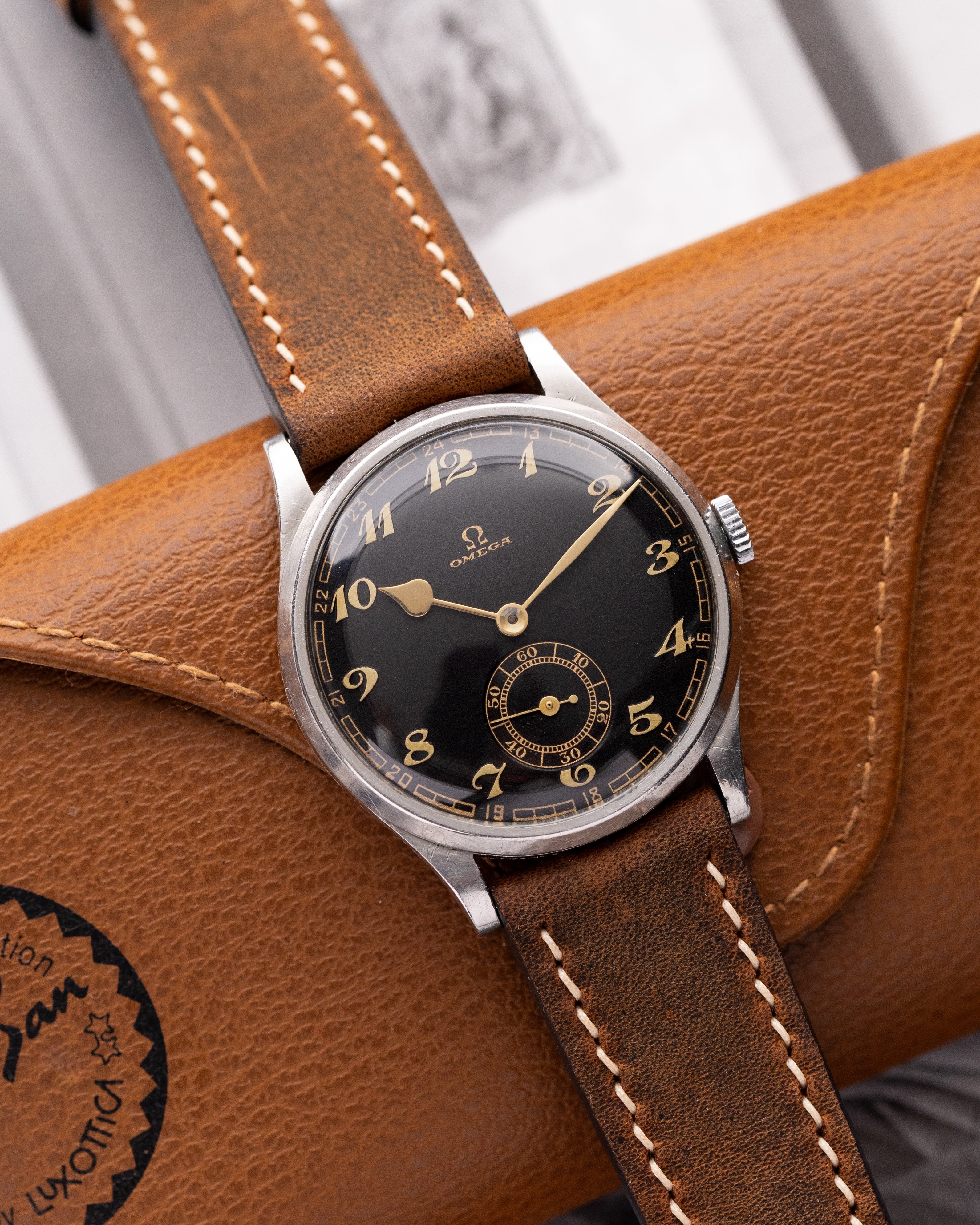 Vintage Swiss Watch Omega Calatrava, Black dial, Oversized case - DuMarko