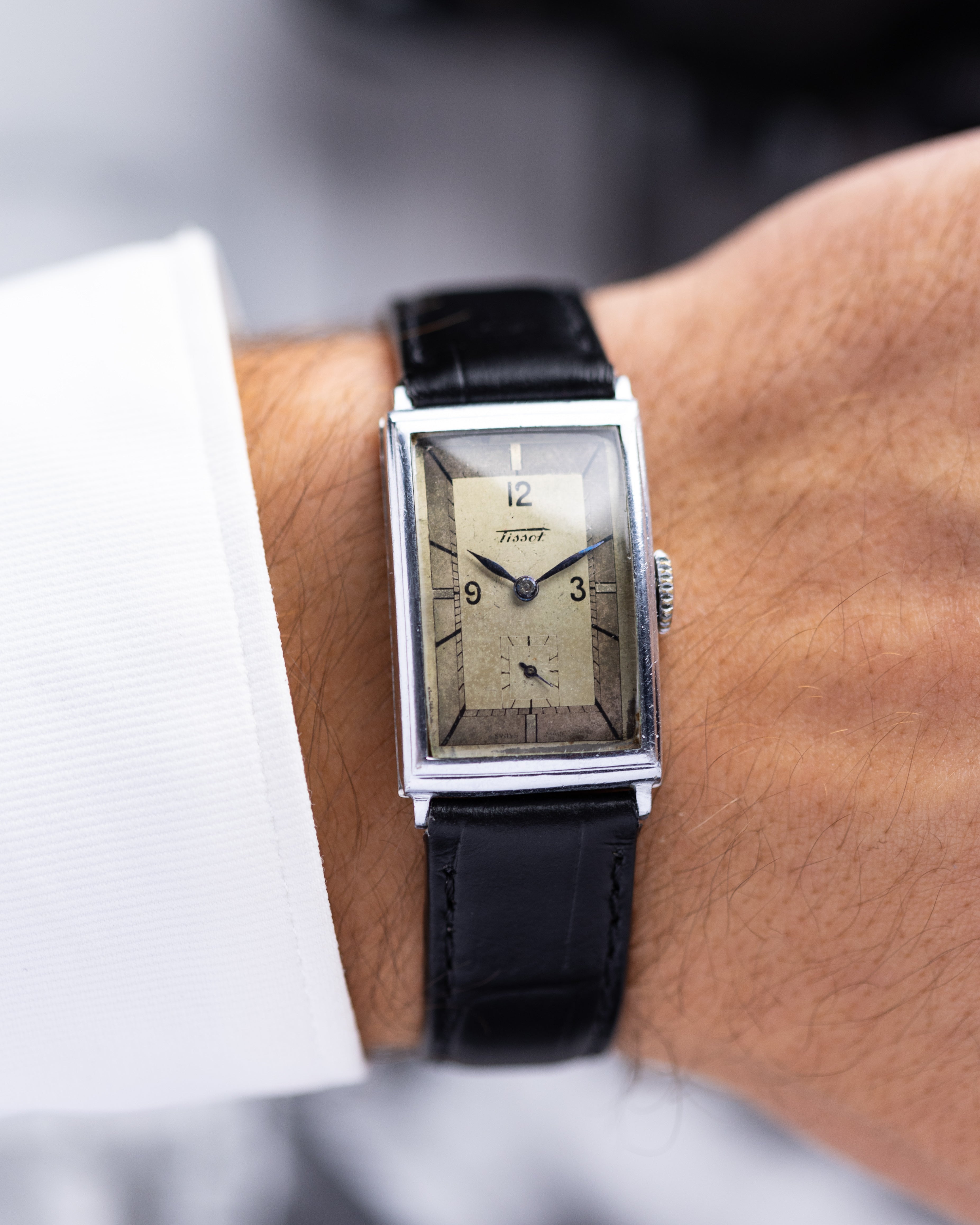 Vintage Tissot Two tone sector dial, Art Deco Tank, Cal. 20F - DuMarko