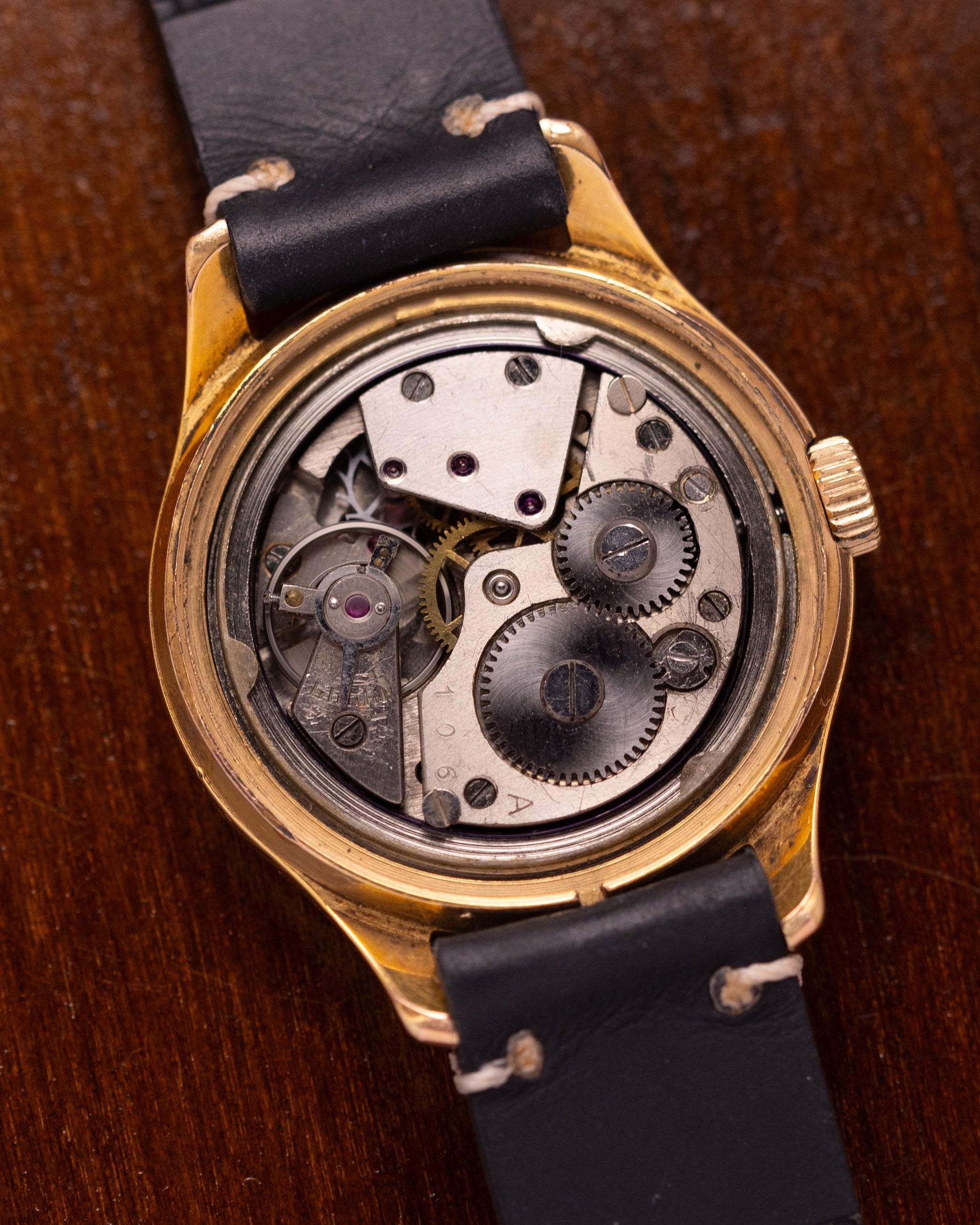 Vintage UMF Ruhla German Watch, Black guilloche dial from 1950's - VintageDuMarko