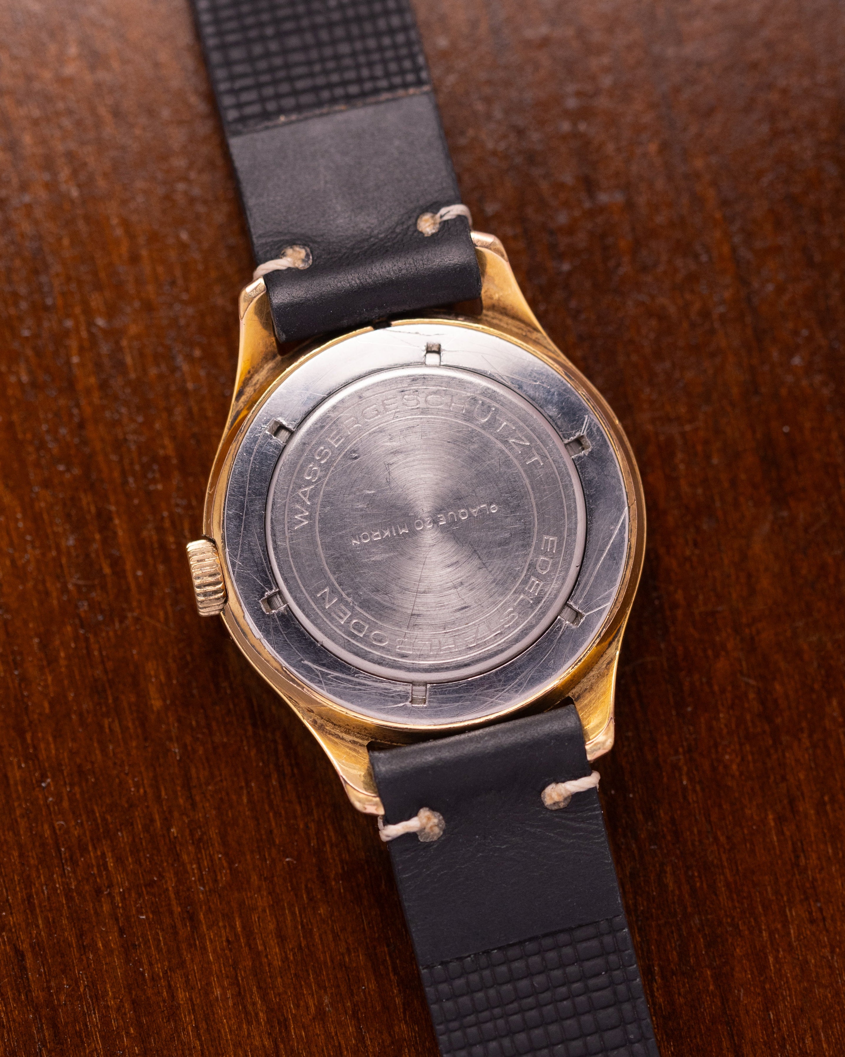 Vintage UMF Ruhla German Watch, Black guilloche dial from 1950's - VintageDuMarko