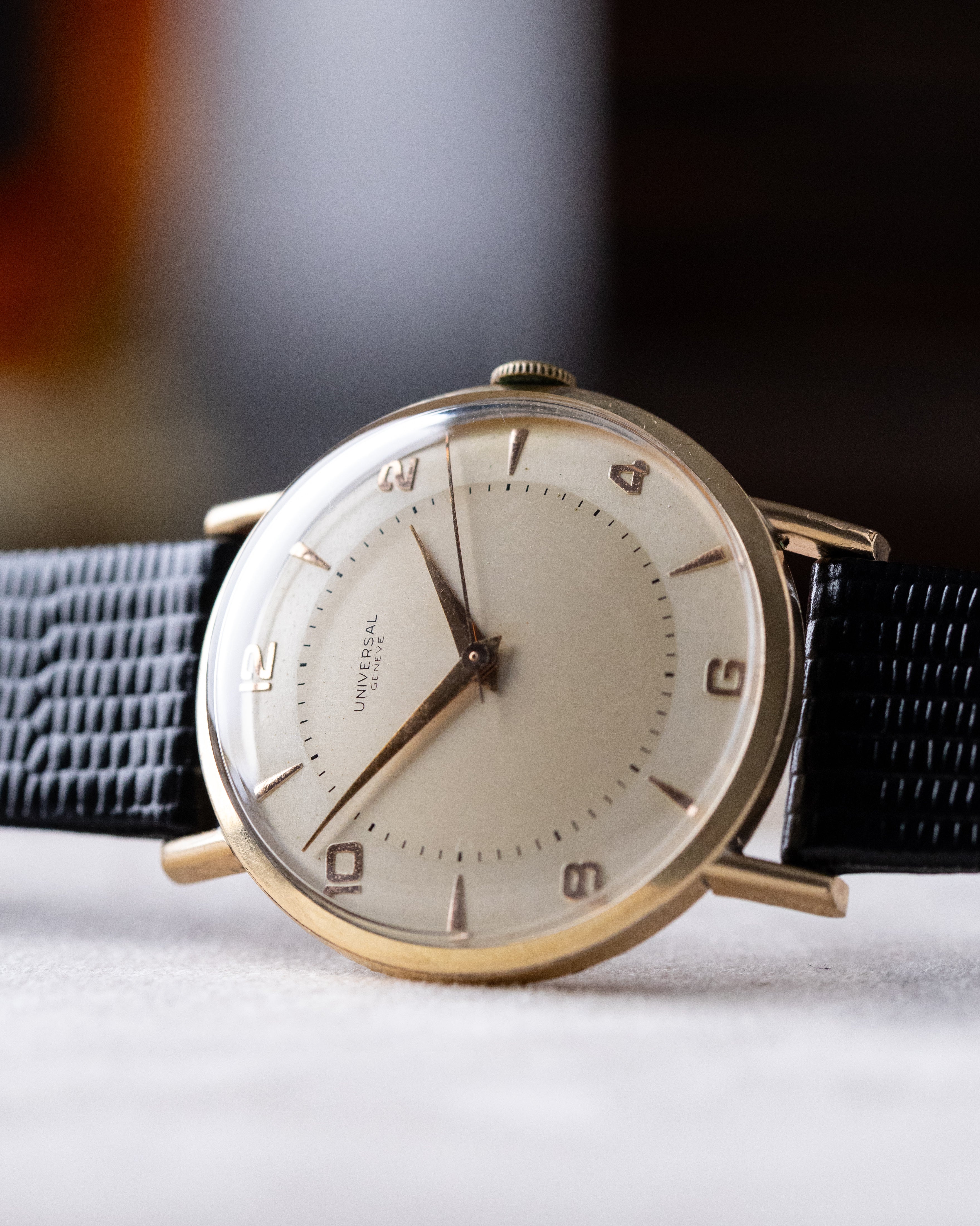 Vintage Universal Genève Dress Watch, Rose Gold - plated Case, Two - tone Dial, Cal. 322 from 1950's - DuMarko