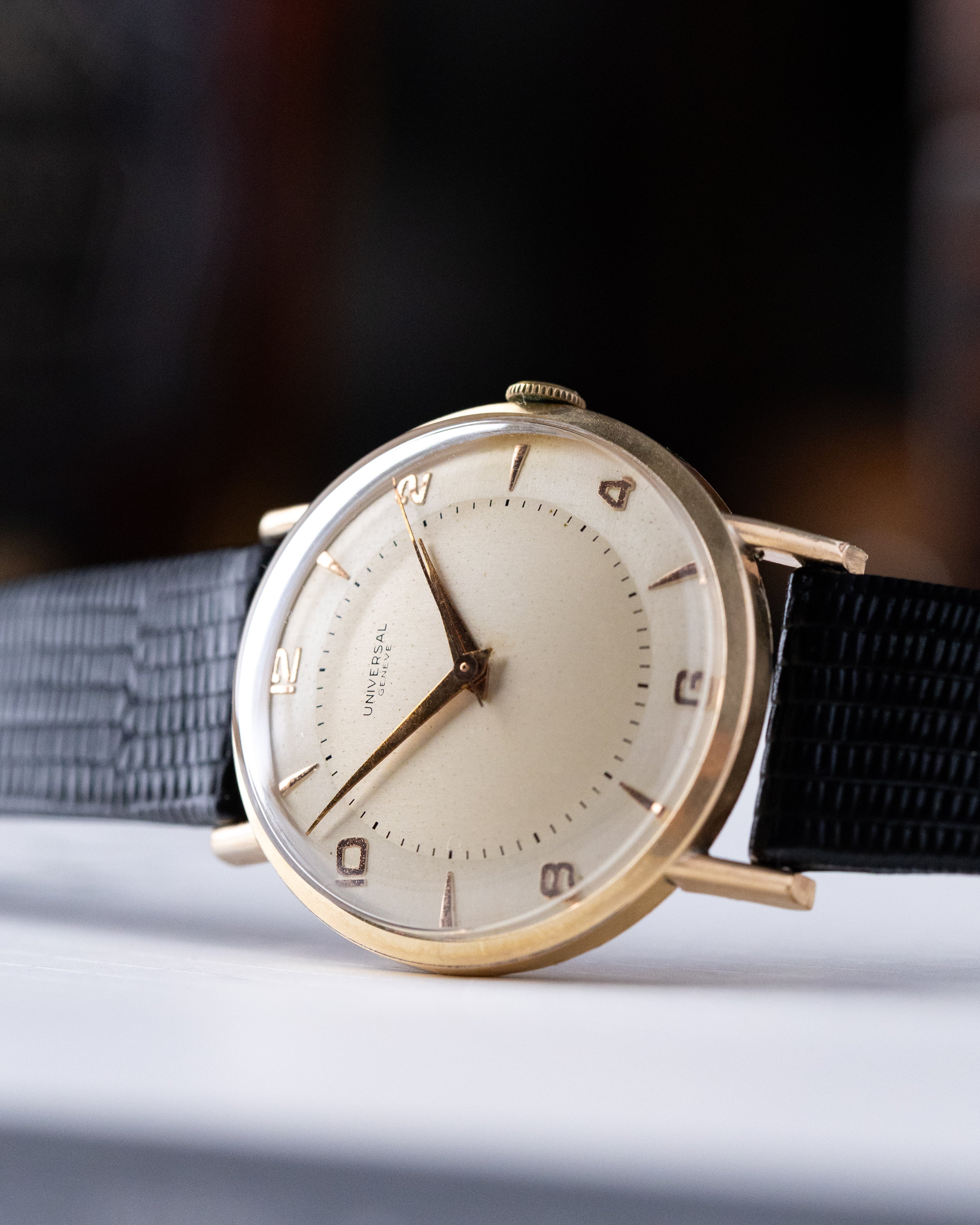 Vintage Universal Genève Dress Watch, Rose Gold - plated Case, Two - tone Dial, Cal. 322 from 1950's - DuMarko