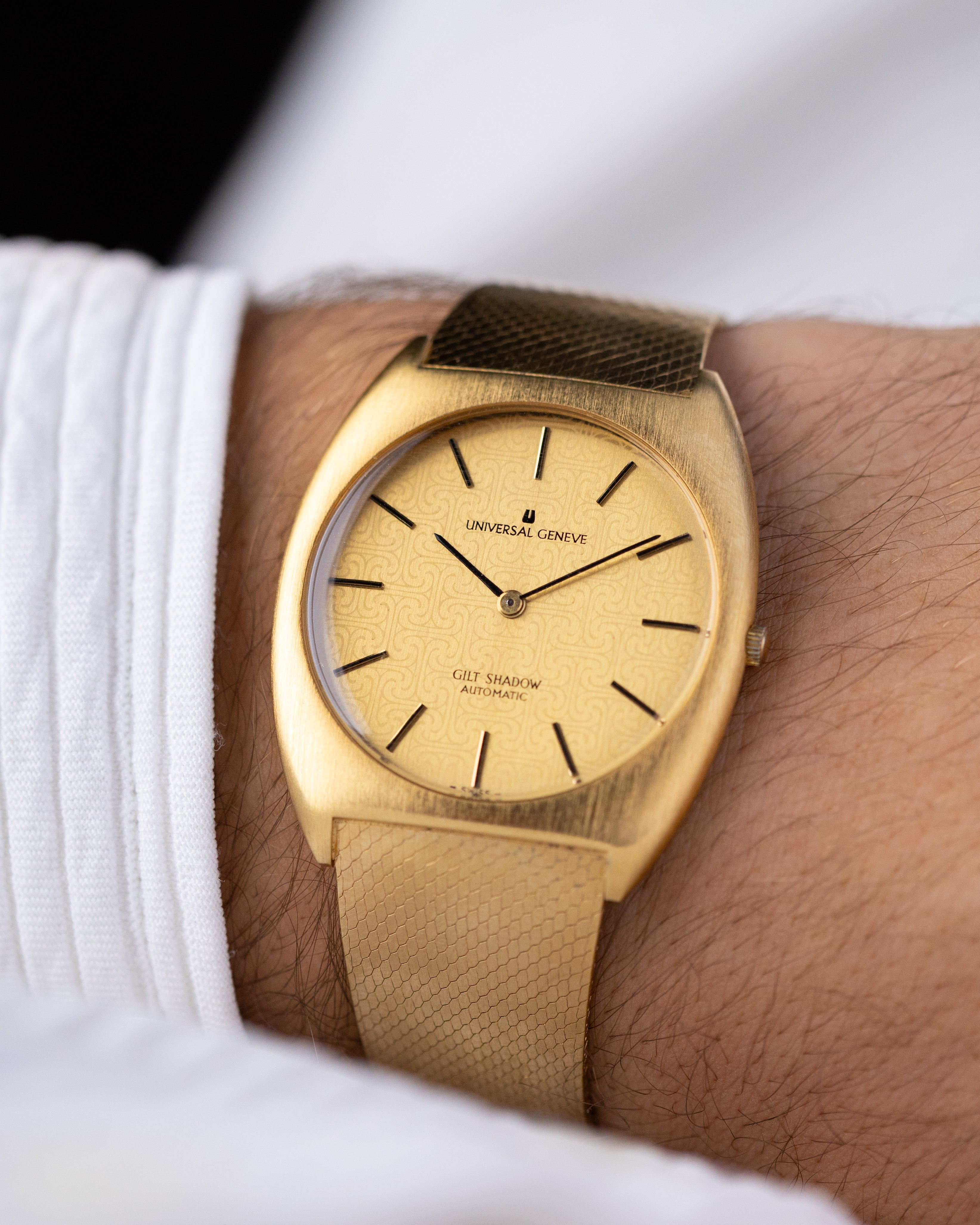 Vintage Universal Genève Gilt Shadow Automatic, Swiss Watch, Gold - plated C - Shape Case, Cal. 2 - 66 from 1970’s - DuMarko