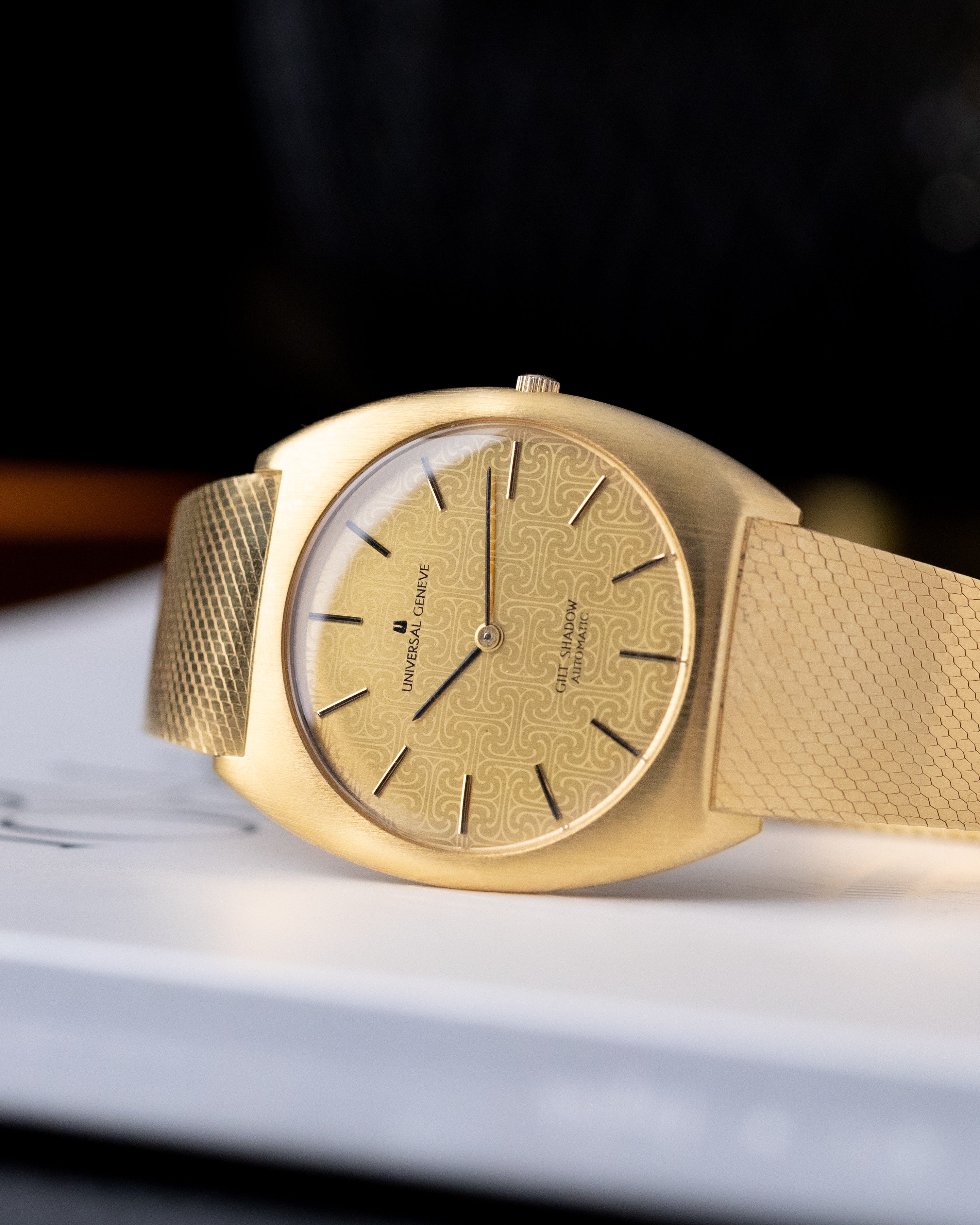 Vintage Universal Genève Gilt Shadow Automatic, Swiss Watch, Gold - plated C - Shape Case, Cal. 2 - 66 from 1970’s - DuMarko