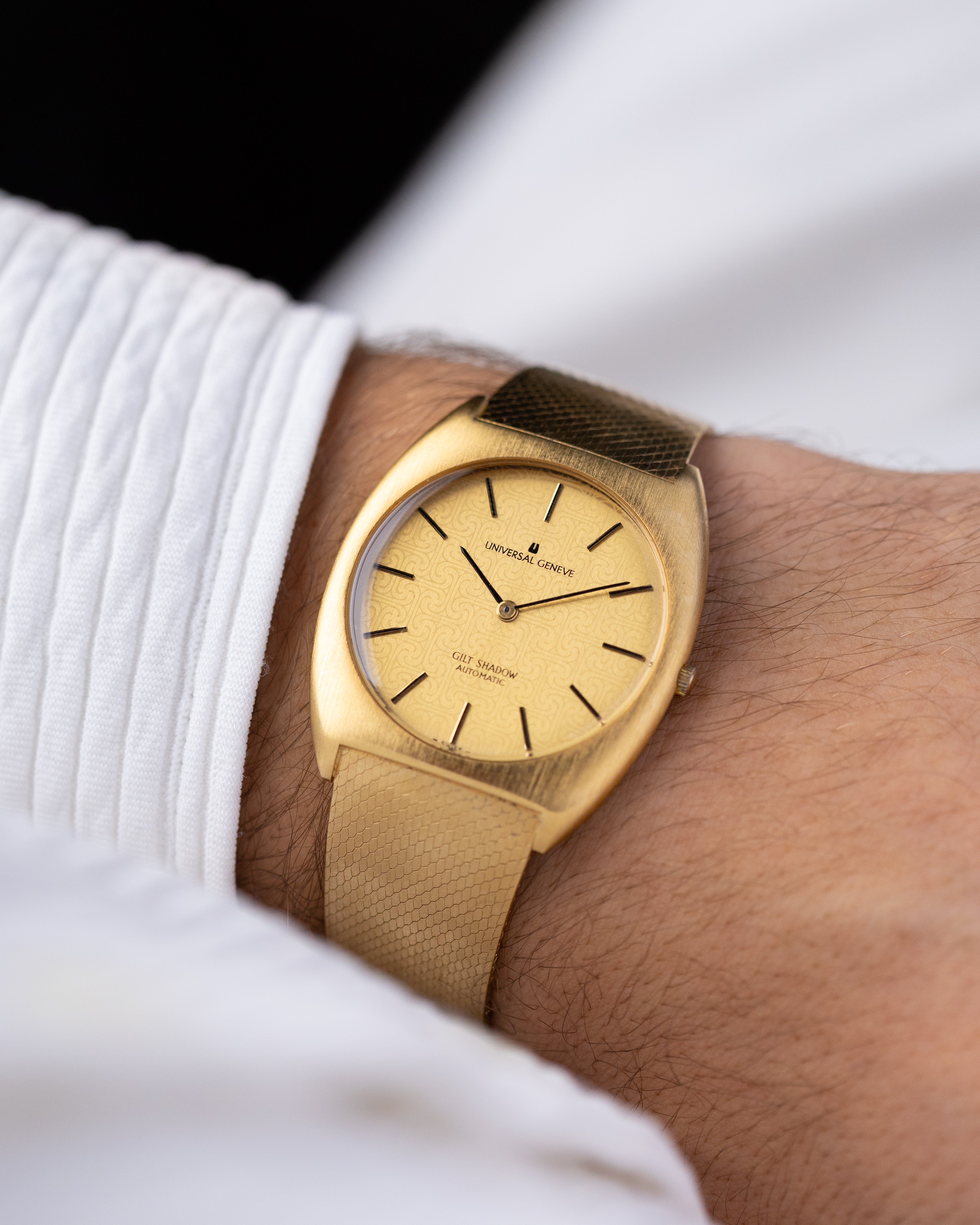 Vintage Universal Genève Gilt Shadow Automatic, Swiss Watch, Gold - plated C - Shape Case, Cal. 2 - 66 from 1970’s - DuMarko