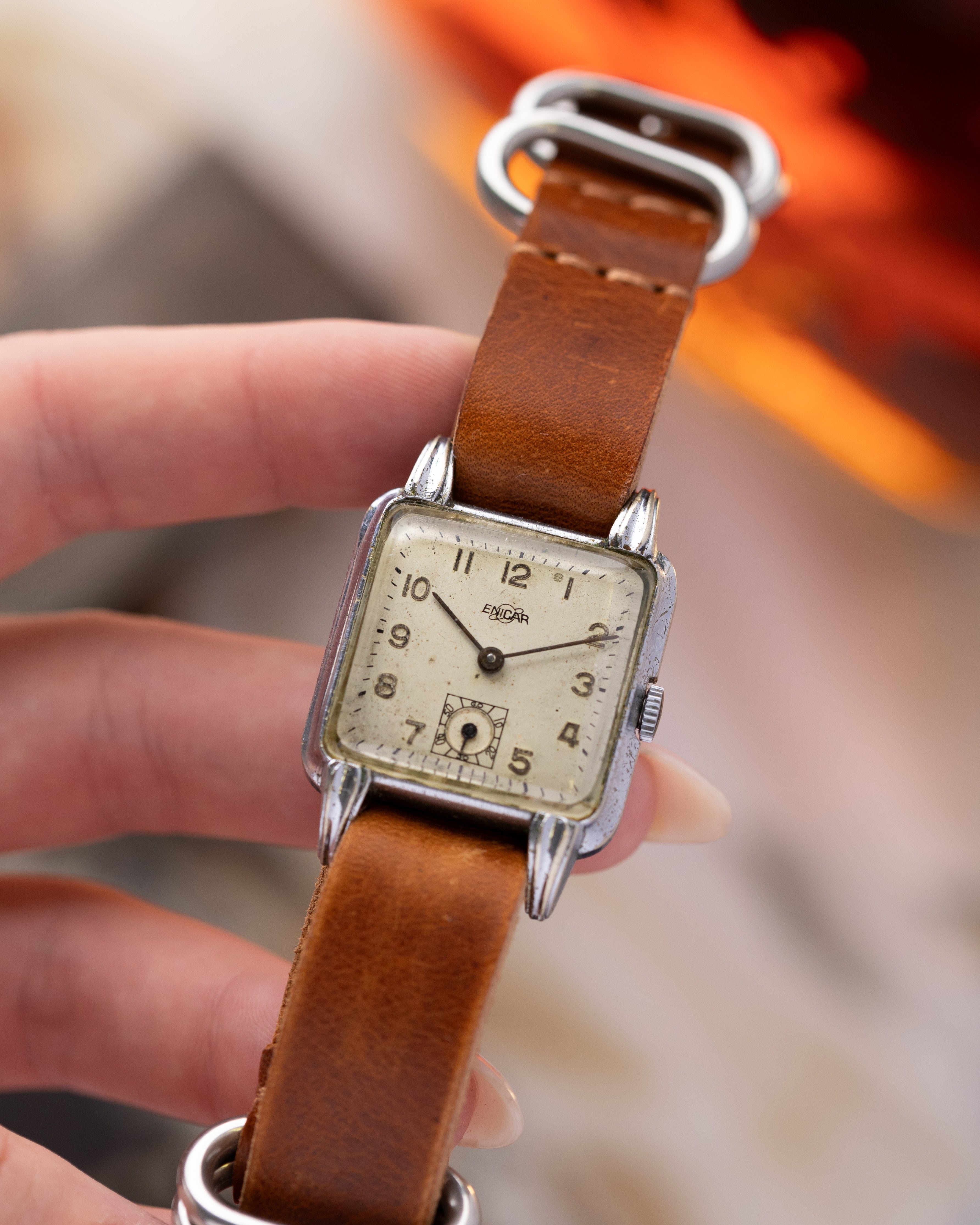 Vintage Watch Enicar, Square Tank, Beautiful Patina, Swiss Made - DuMarko