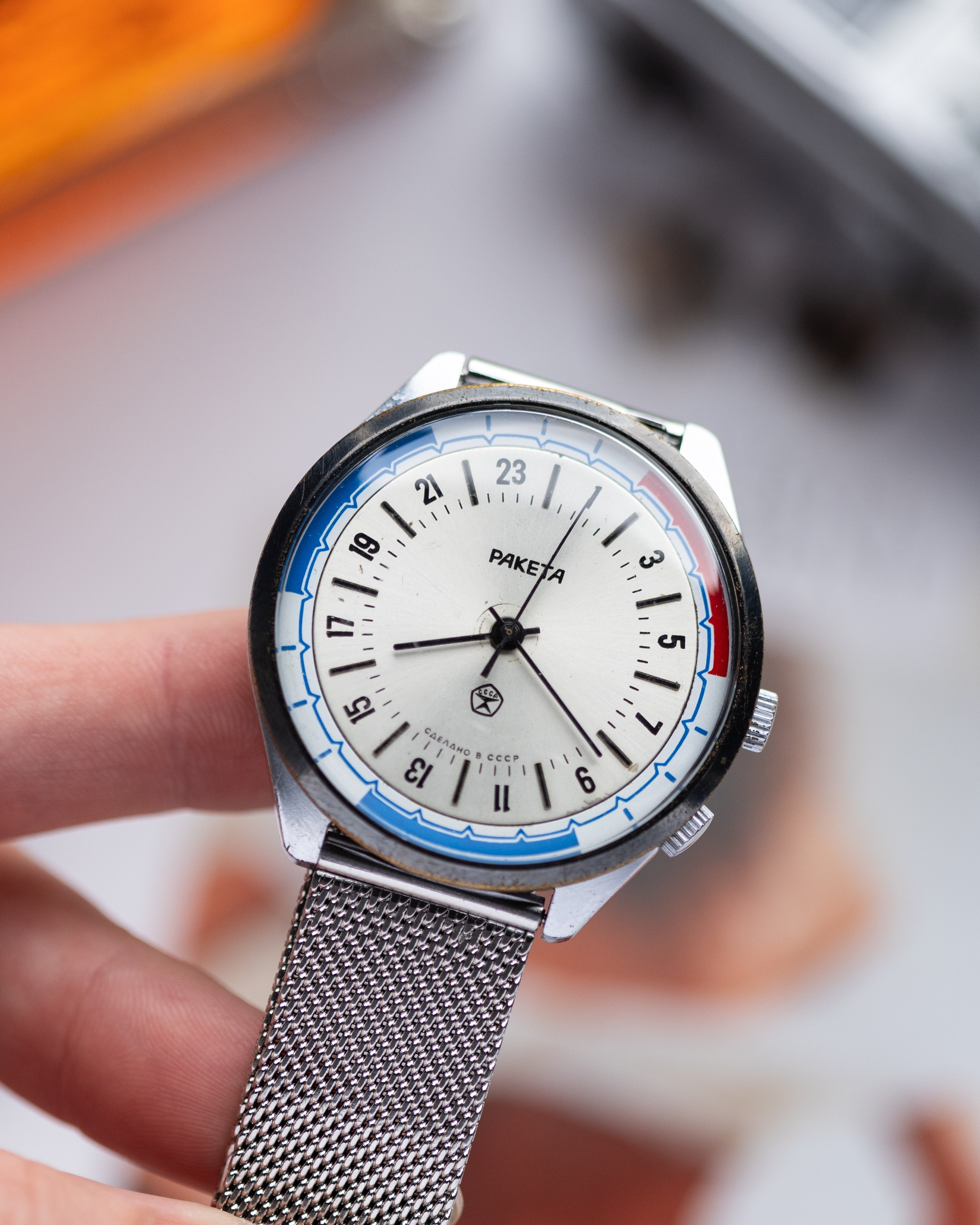 Vintage watch Raketa 24 hours, Original dial, Oversize case 39 mm from 1970's - DuMarko