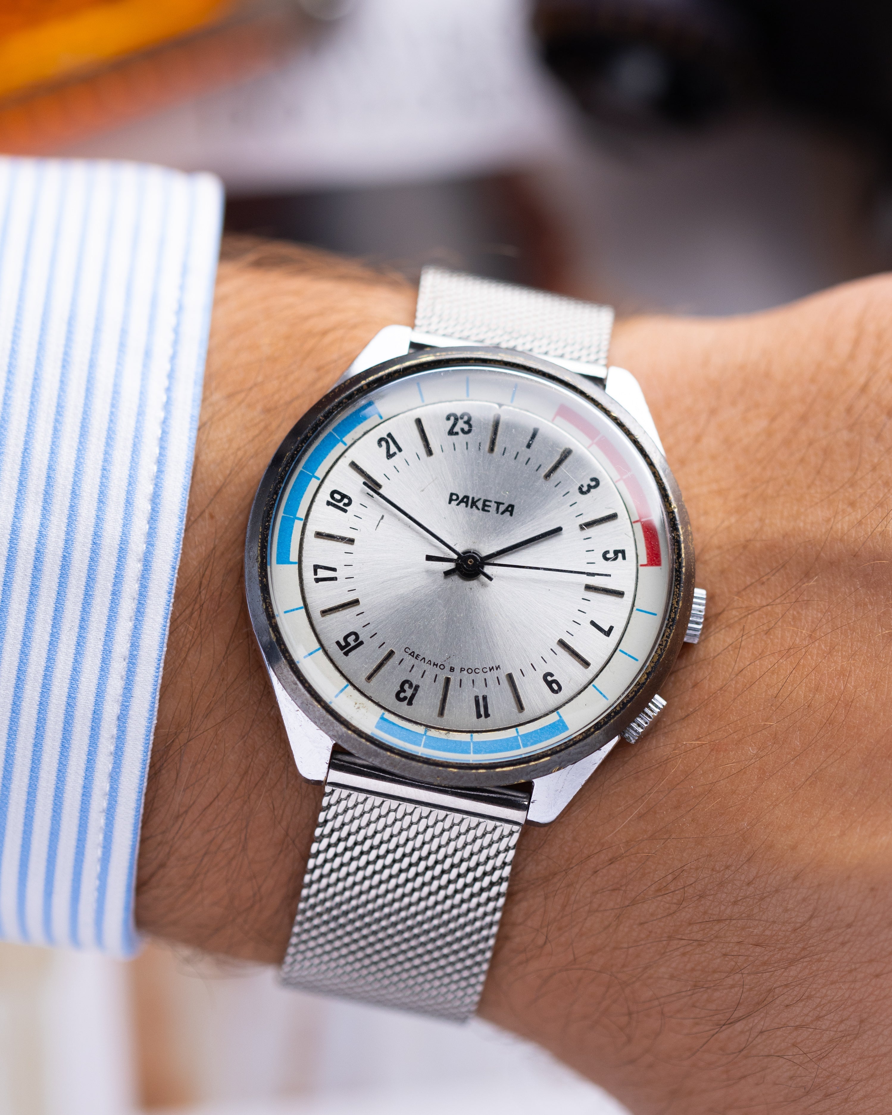 Vintage watch Raketa 24 hours, Original dial, Oversize case 39 mm from 1970's - DuMarko