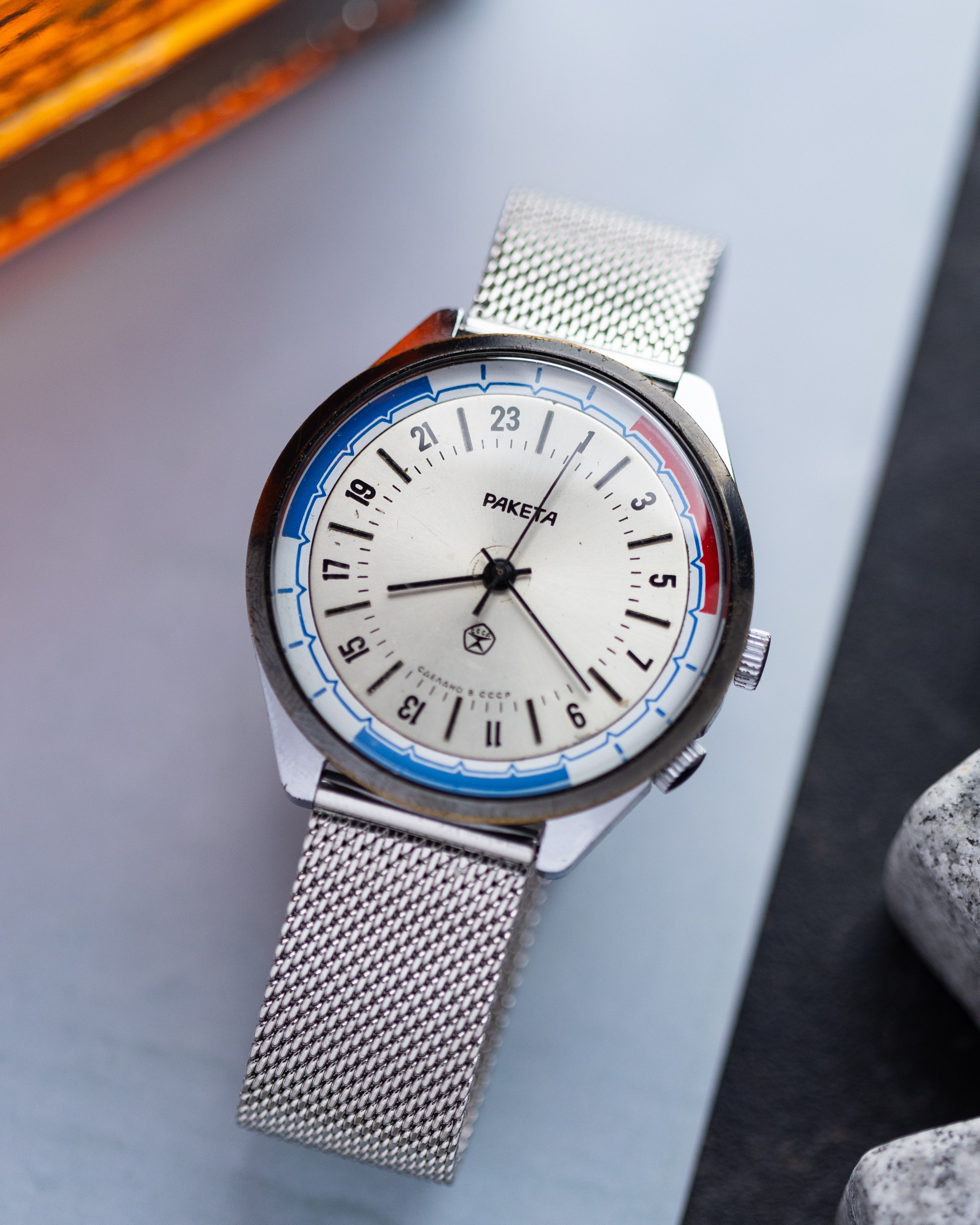 Vintage watch Raketa 24 hours, Original dial, Oversize case 39 mm from 1970's - DuMarko