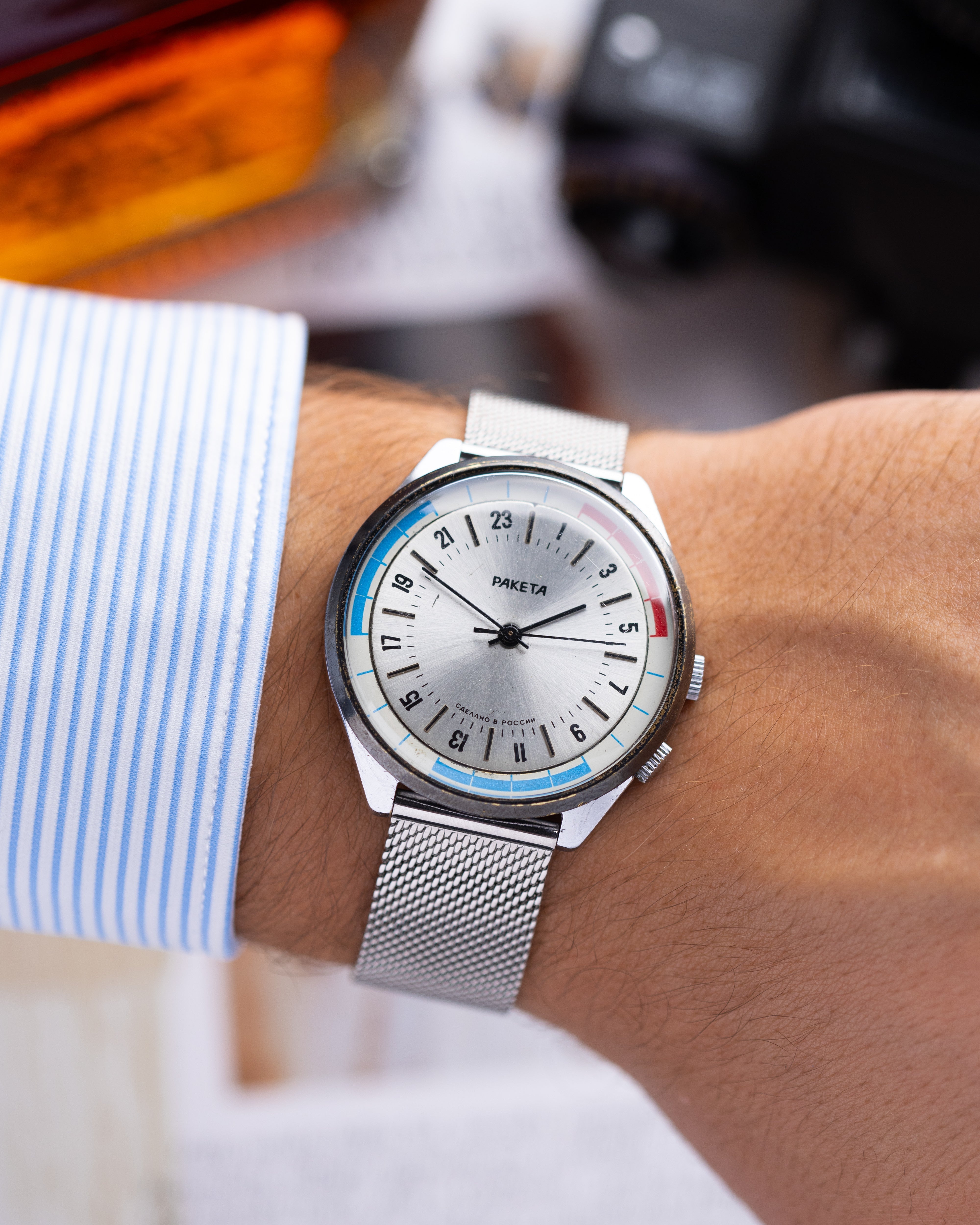 Vintage watch Raketa 24 hours, Original dial, Oversize case 39 mm from 1970's - DuMarko