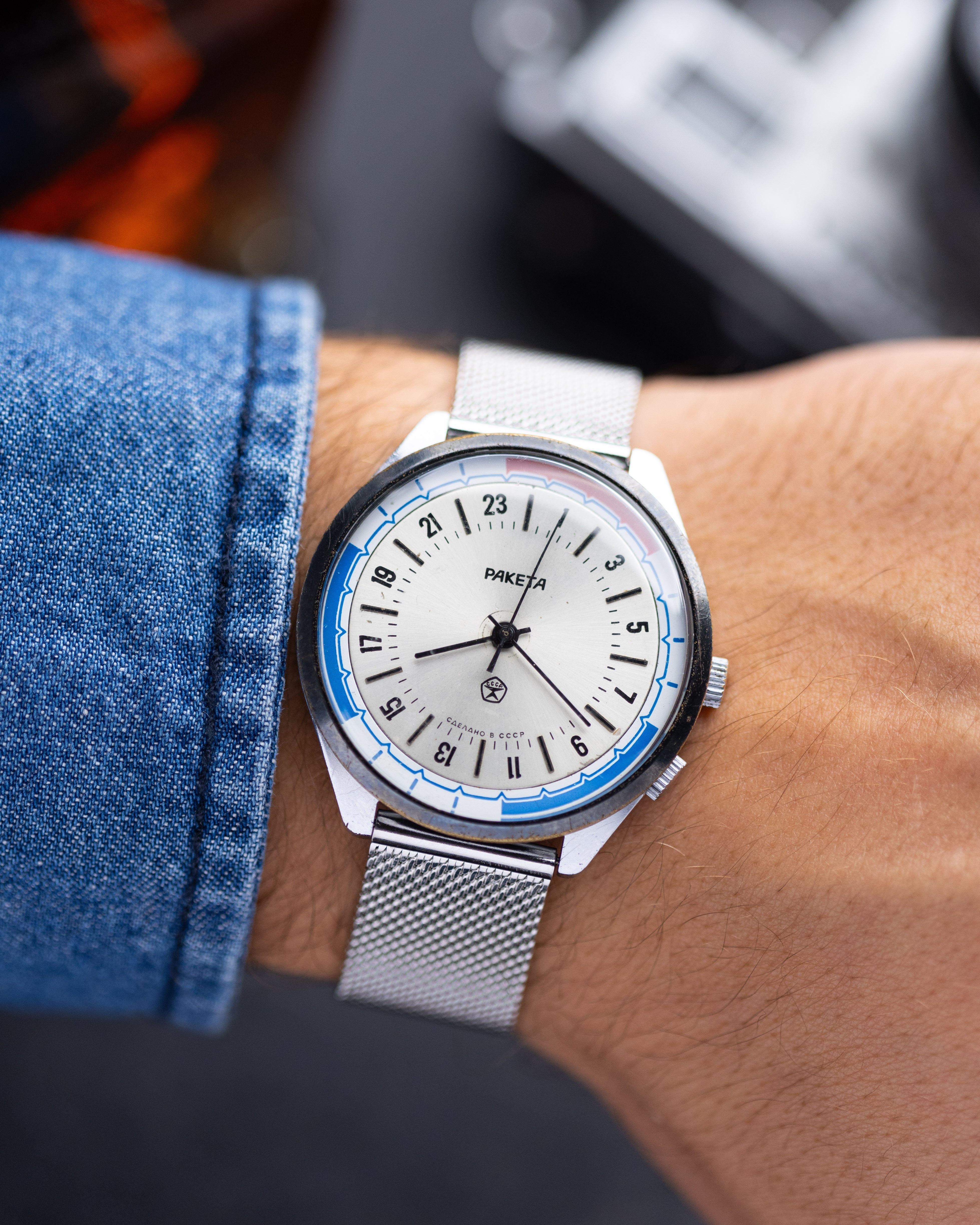 Vintage watch Raketa 24 hours, Original dial, Oversize case 39 mm from 1970's - DuMarko