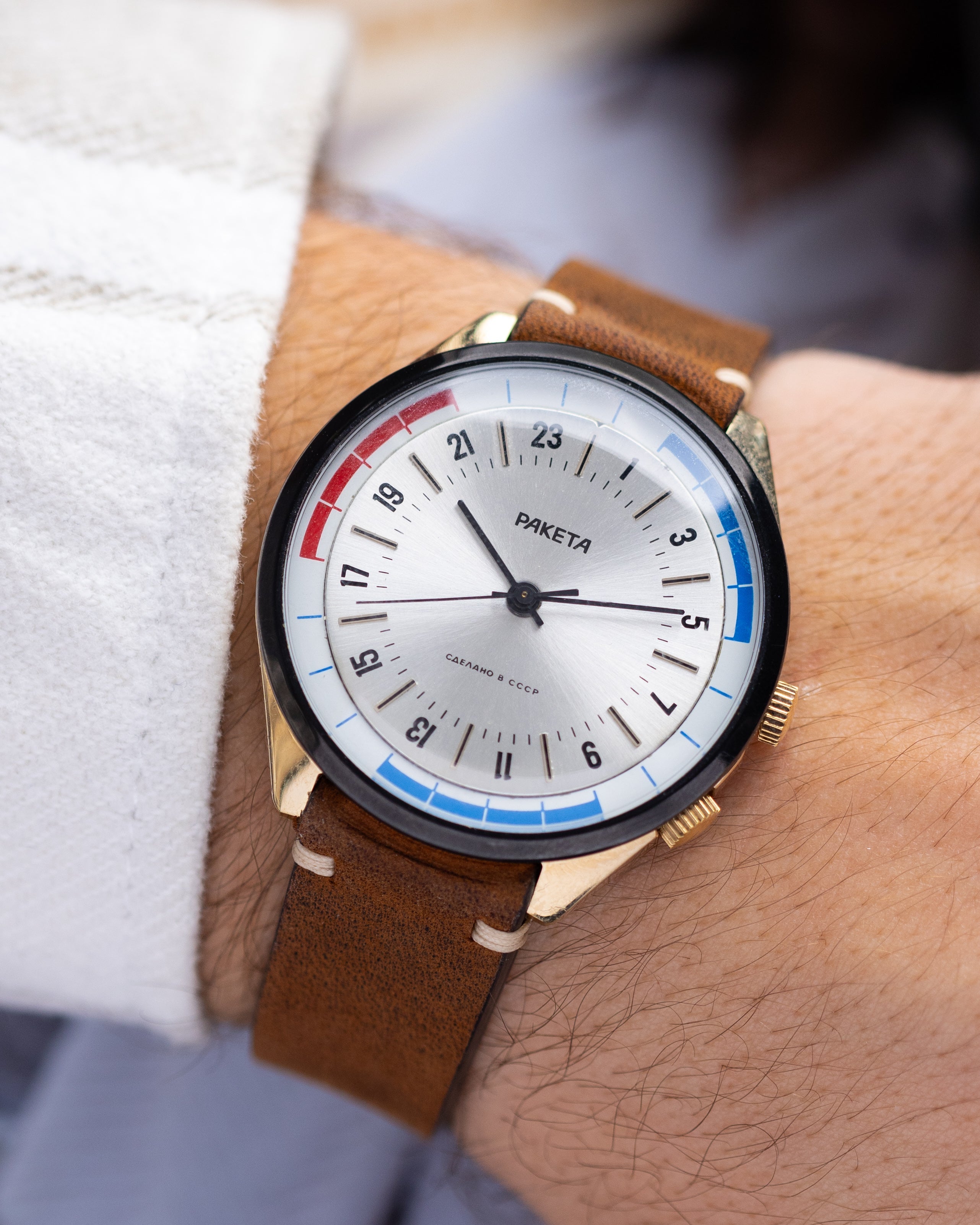 Vintage watch Raketa 24 hours, Original dial, Oversize case 40 mm from 1970's - DuMarko