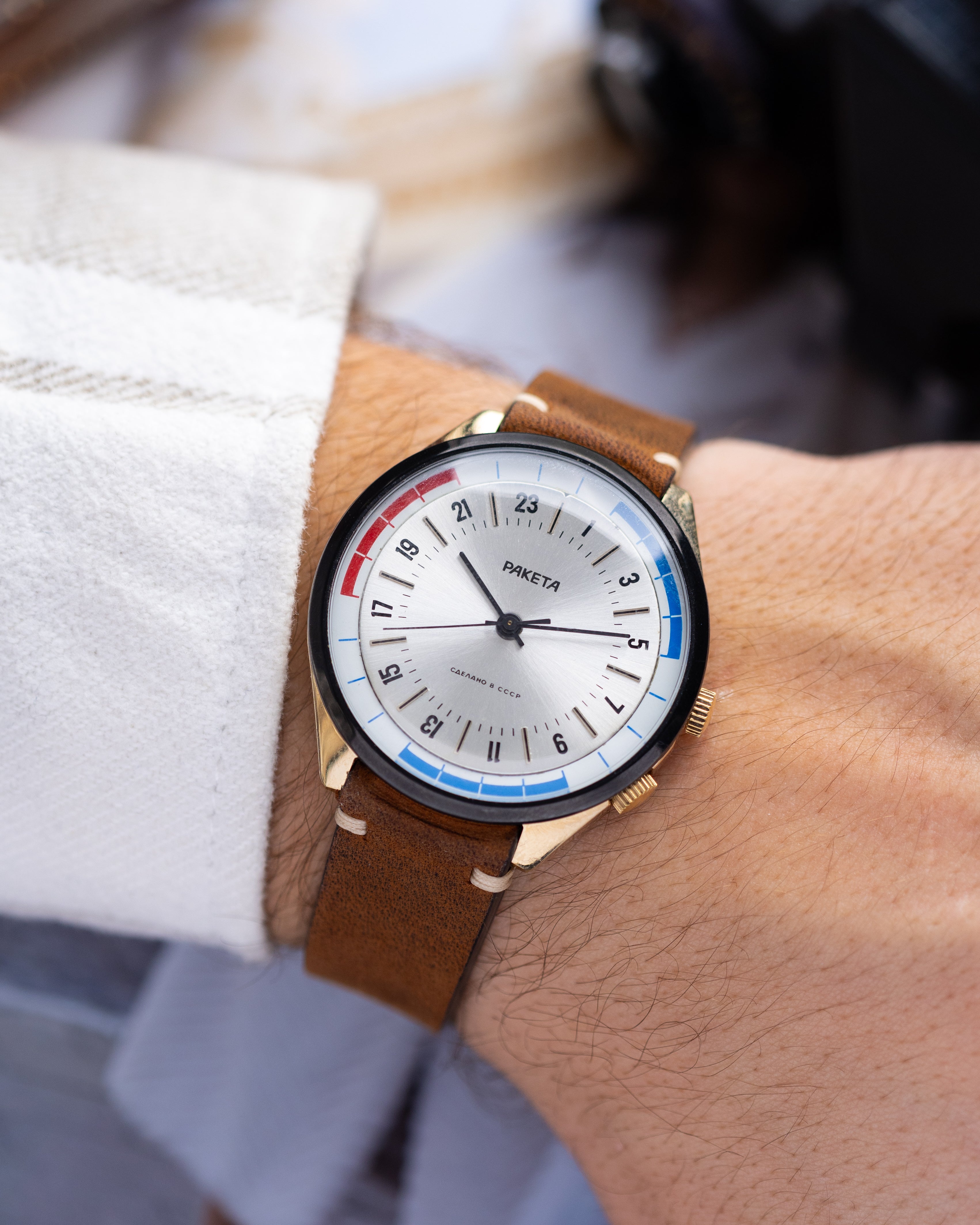 Vintage watch Raketa 24 hours, Original dial, Oversize case 40 mm from 1970's - DuMarko