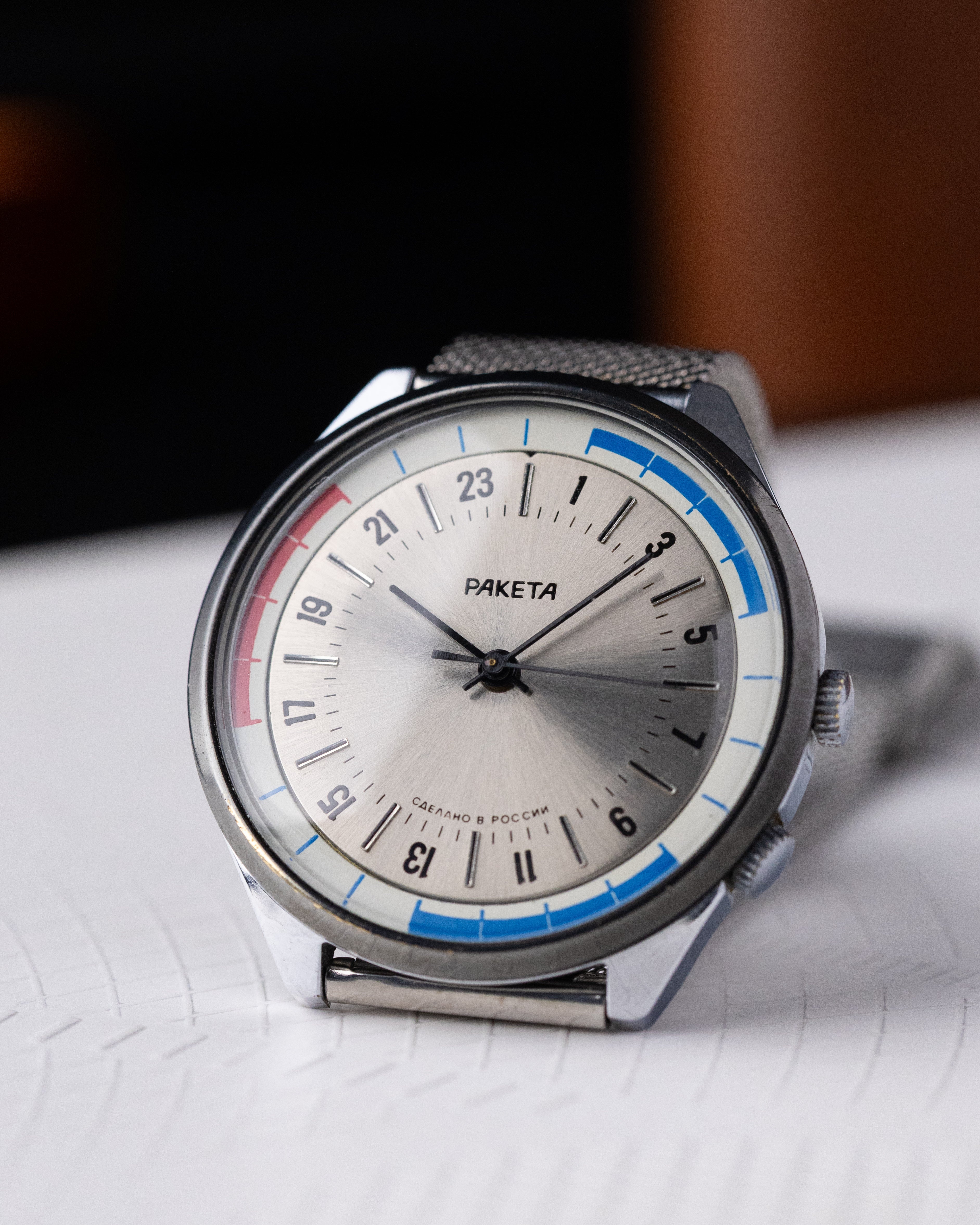 Vintage watch Raketa 24 hours, Original dial, Oversize case 40 mm from 1970's - DuMarko