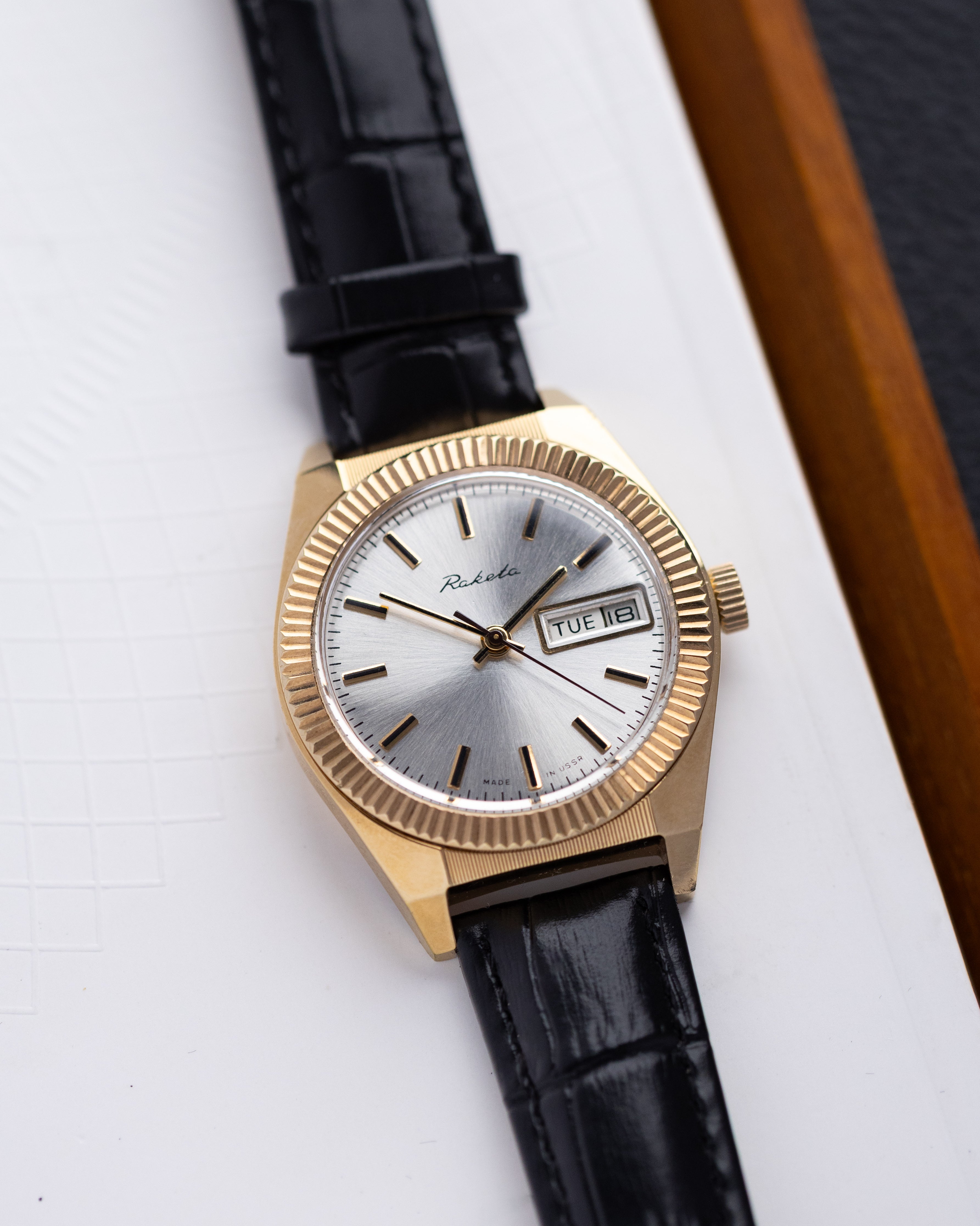 Vintage watch "Raketa" Fluted Bezel, Tudor Style, Made in USSR - DuMarko