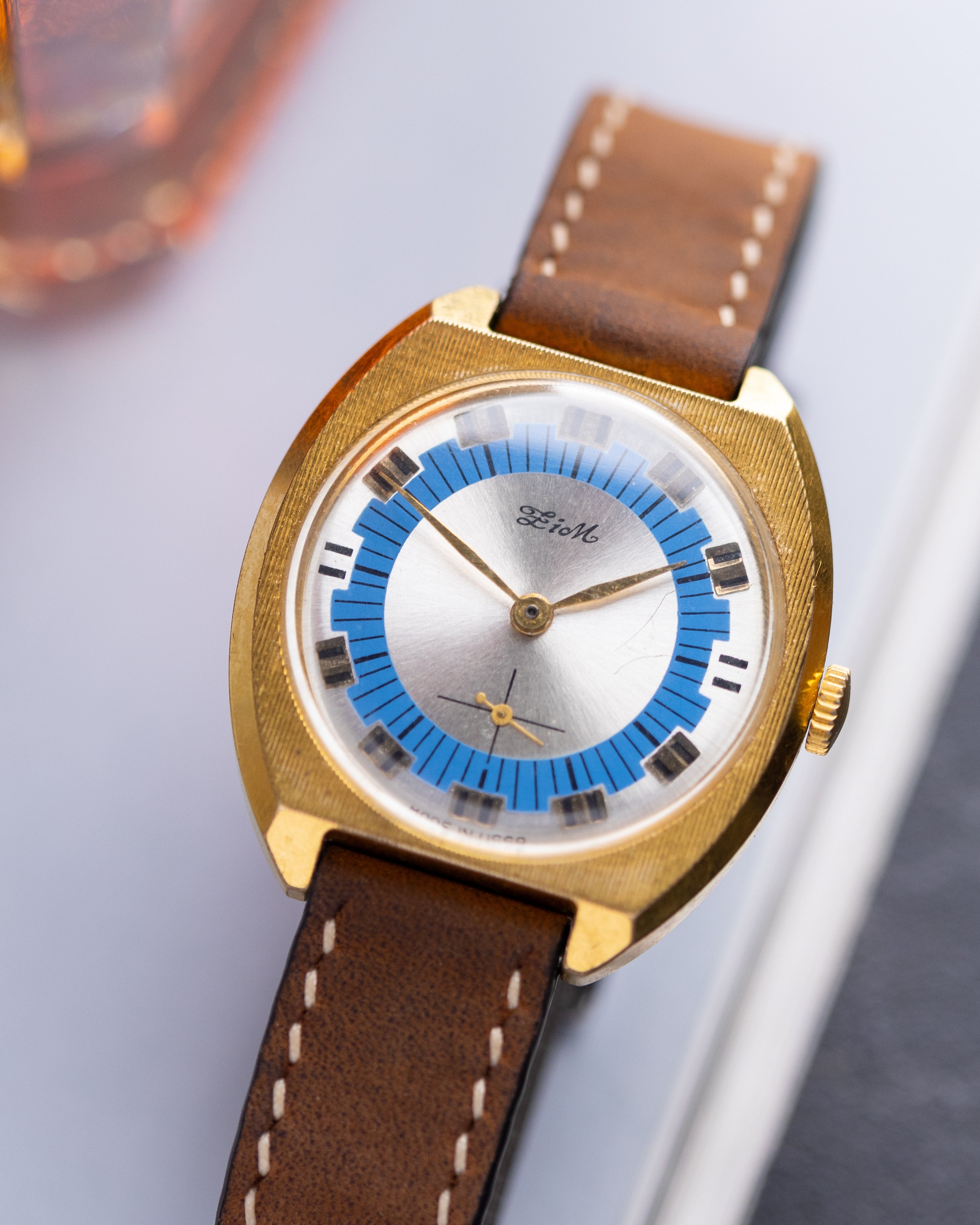 Vintage ZIM Watch, Two - toned dial, Gold - plate case, Made in USSR - DuMarko