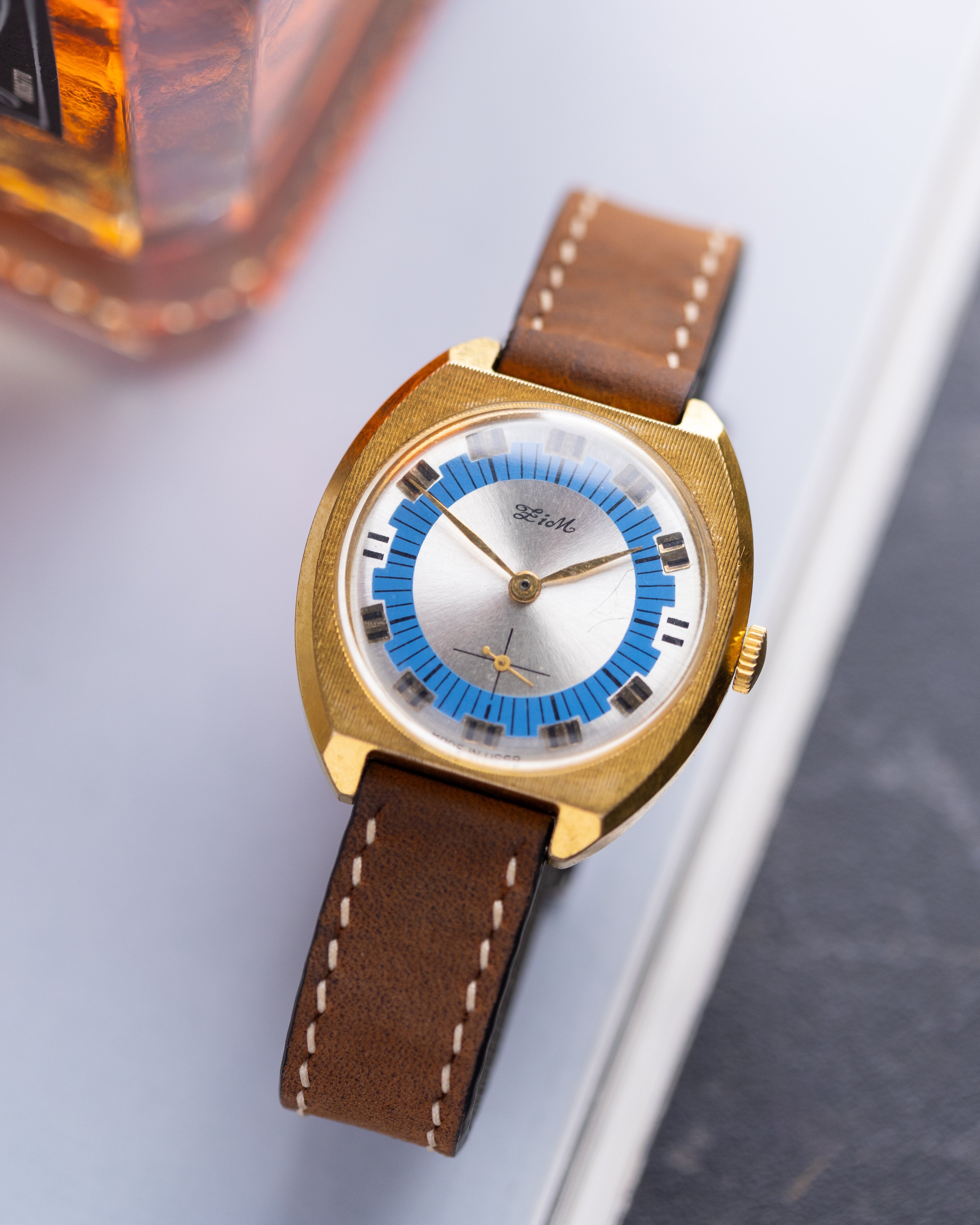 Vintage ZIM Watch, Two - toned dial, Gold - plate case, Made in USSR - DuMarko