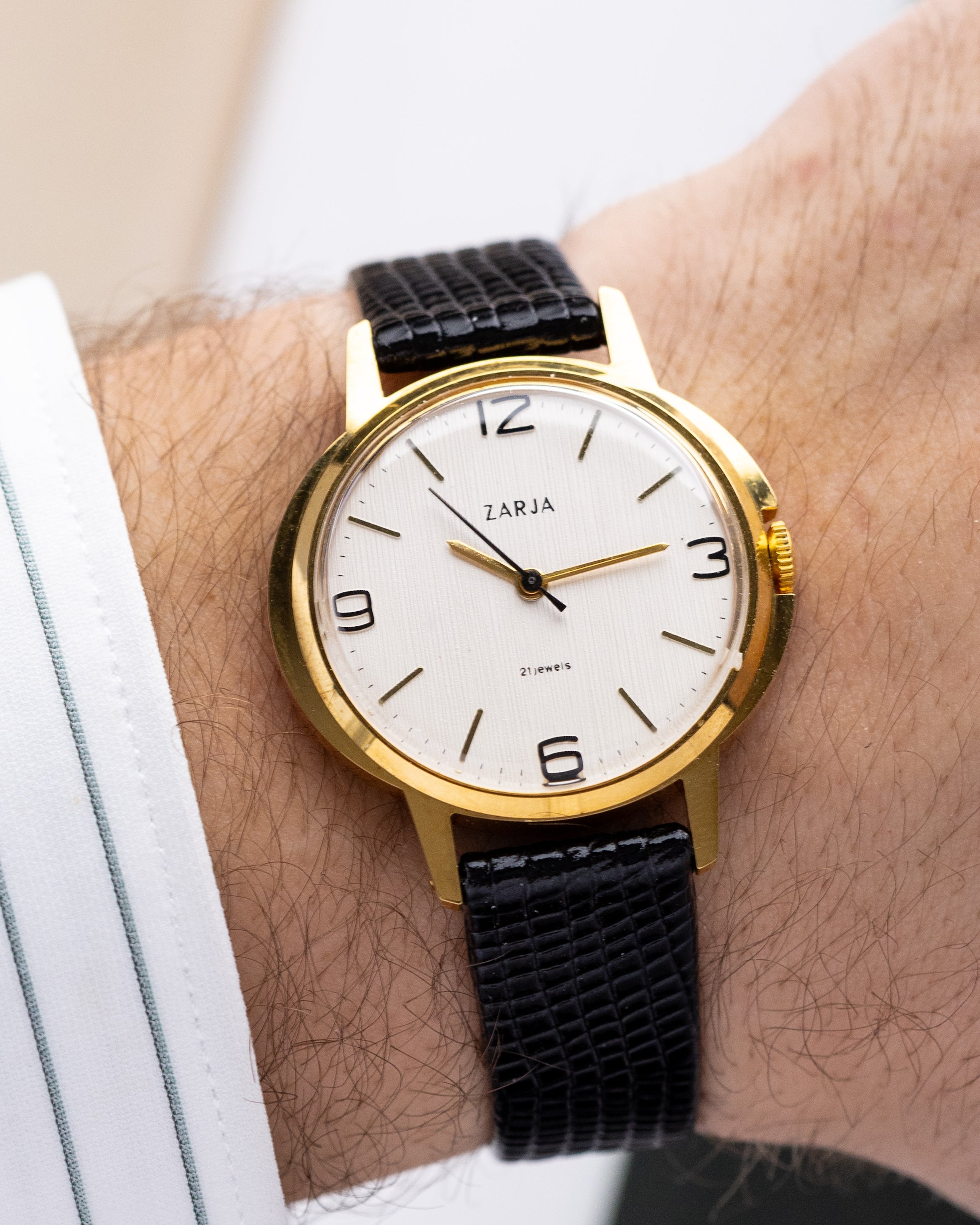 Zaria Vintage Soviet Dress NOS Watch, Linen Dial from 1970’s - DuMarko