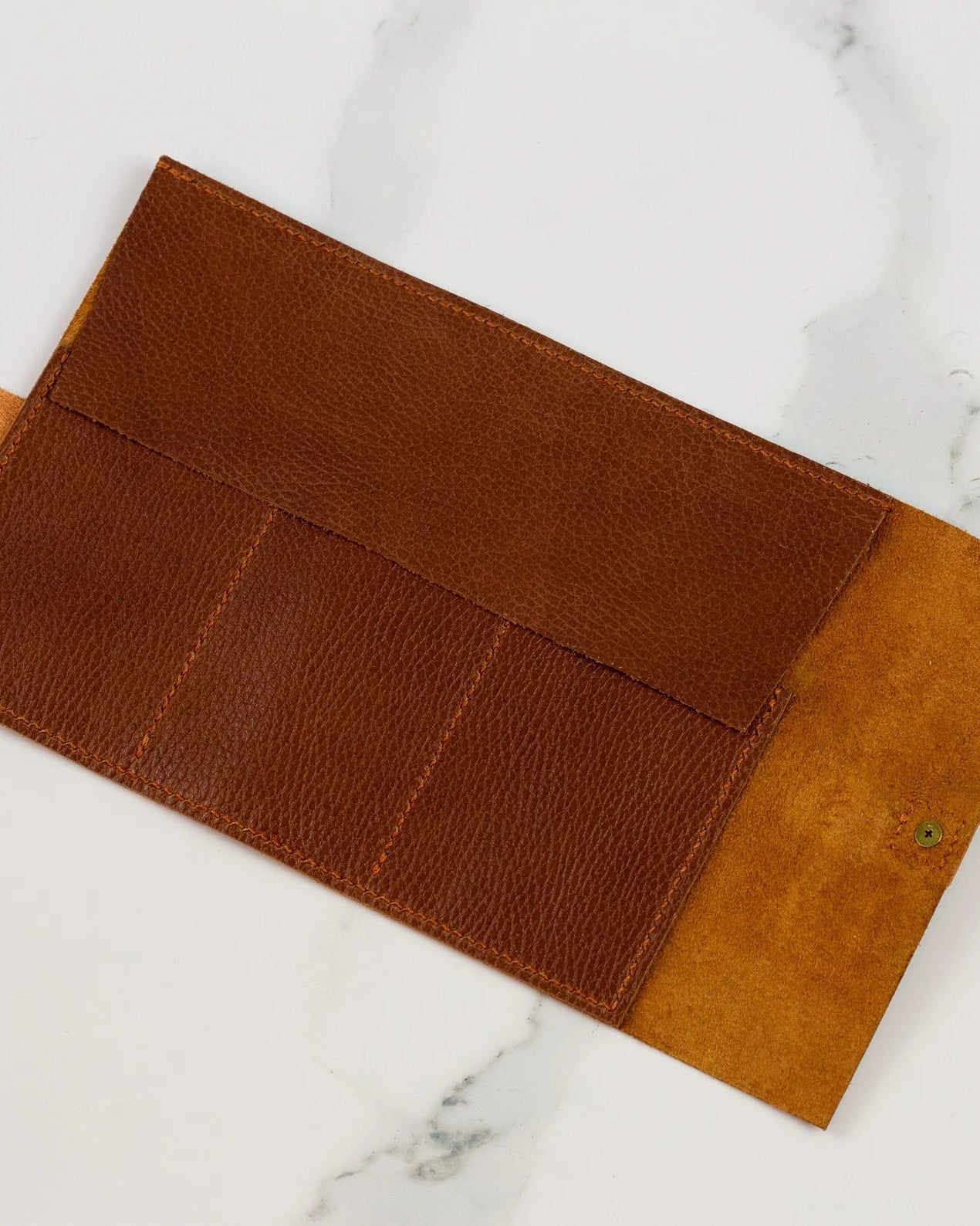 Brown Roll Watch Case for 3 Watches - Leather Watch Organizer with Closing Strap - VintageDuMarko