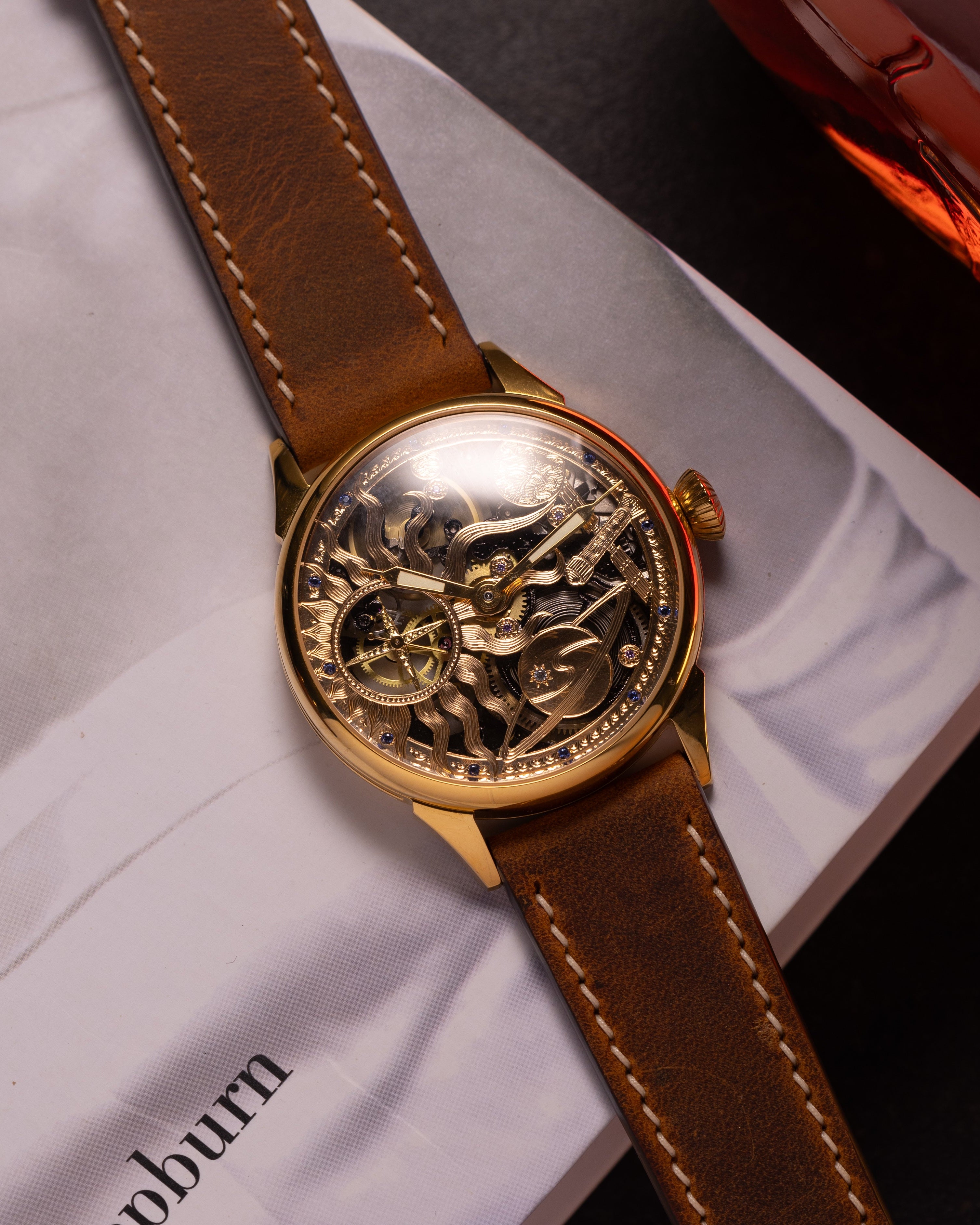 Carved Watch «Molnija Space» - Vintage Watch Skeleton - VintageDuMarko
