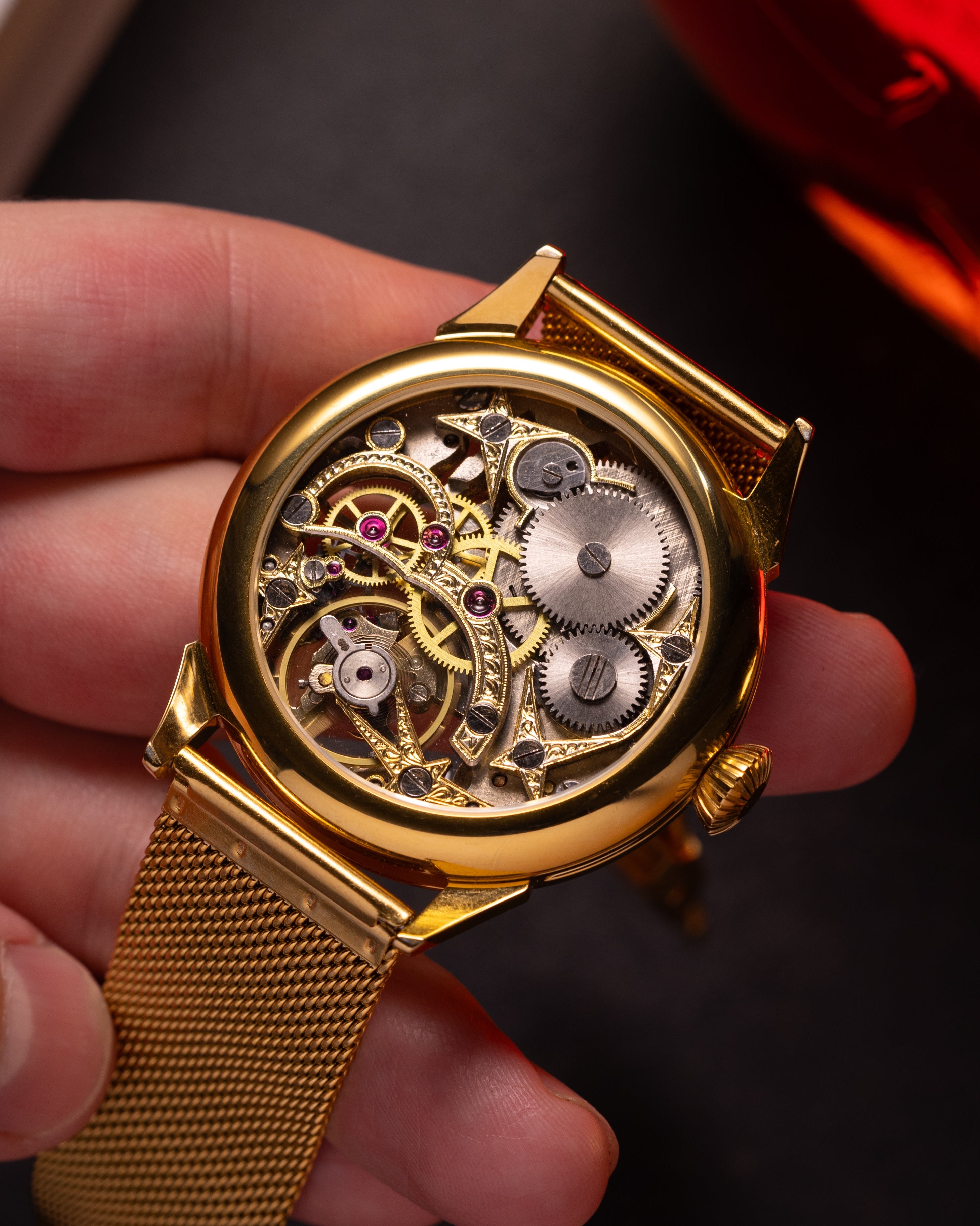 Carved Watch «Molnija Space» - Vintage Watch Skeleton - VintageDuMarko