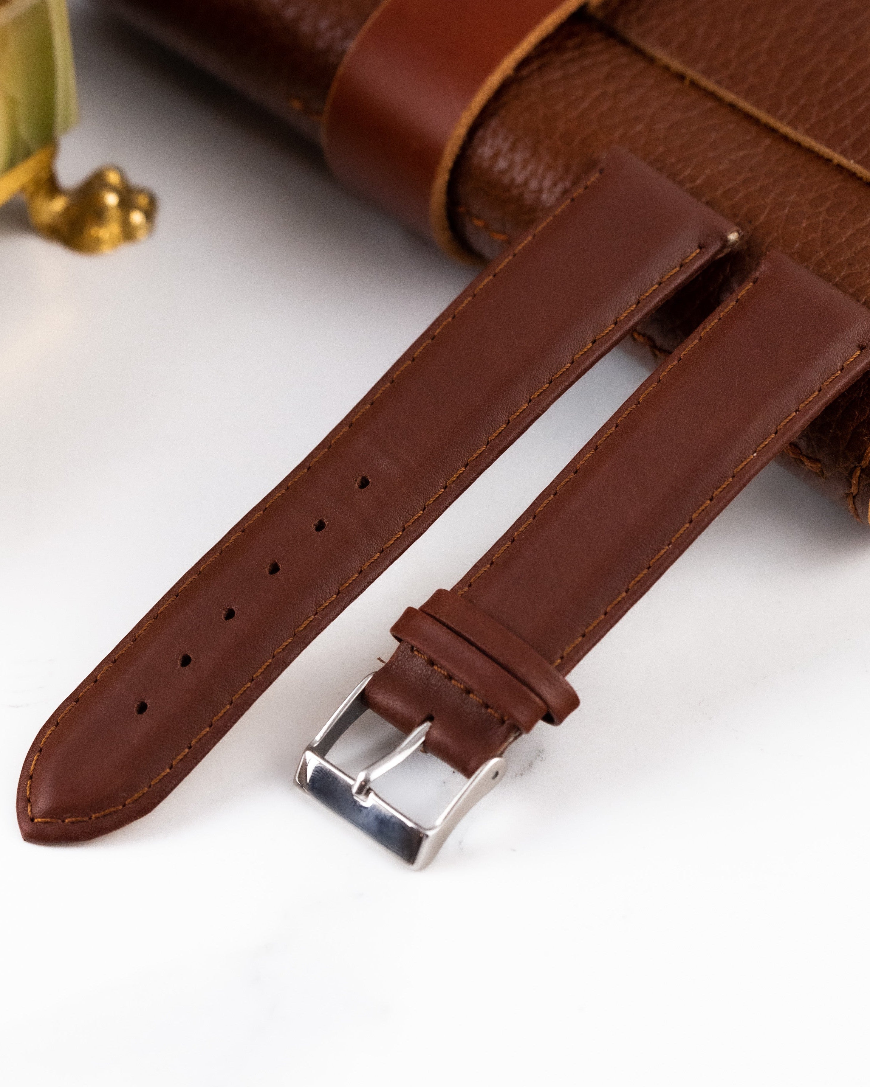 Classic Brown Leather Watch Strap, Thin Watch Strap - VintageDuMarko