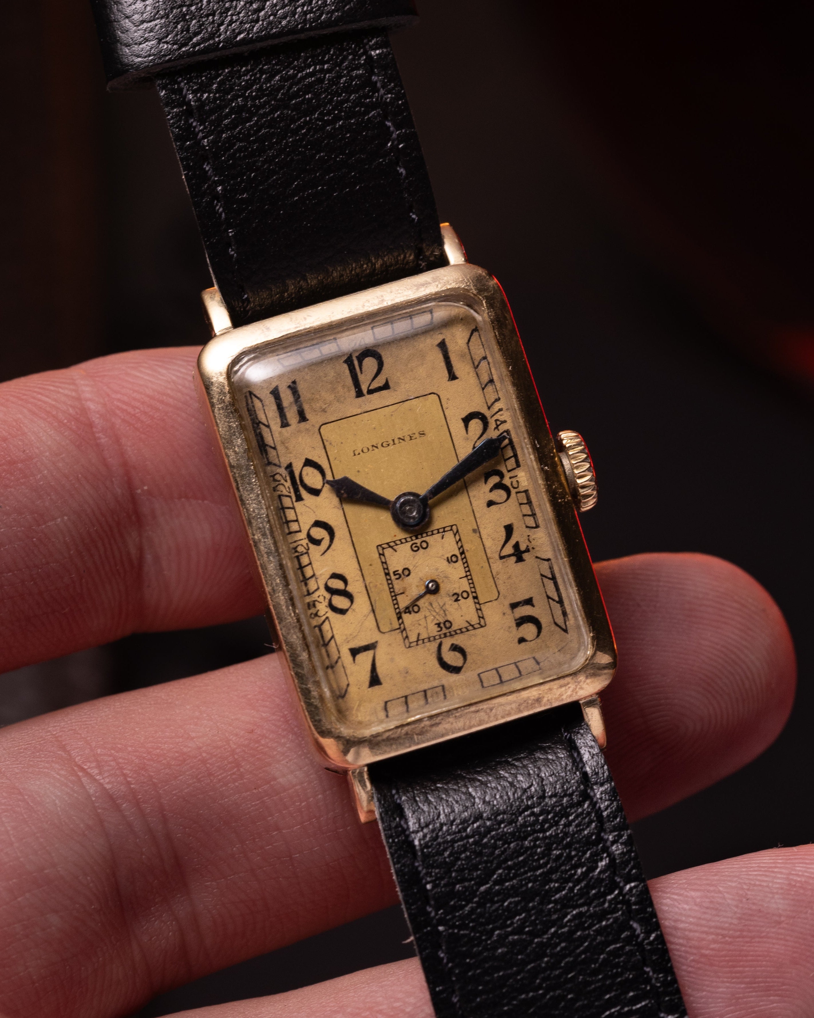 "Longines" Vintage Solid Gold Tank Watch - VintageDuMarko