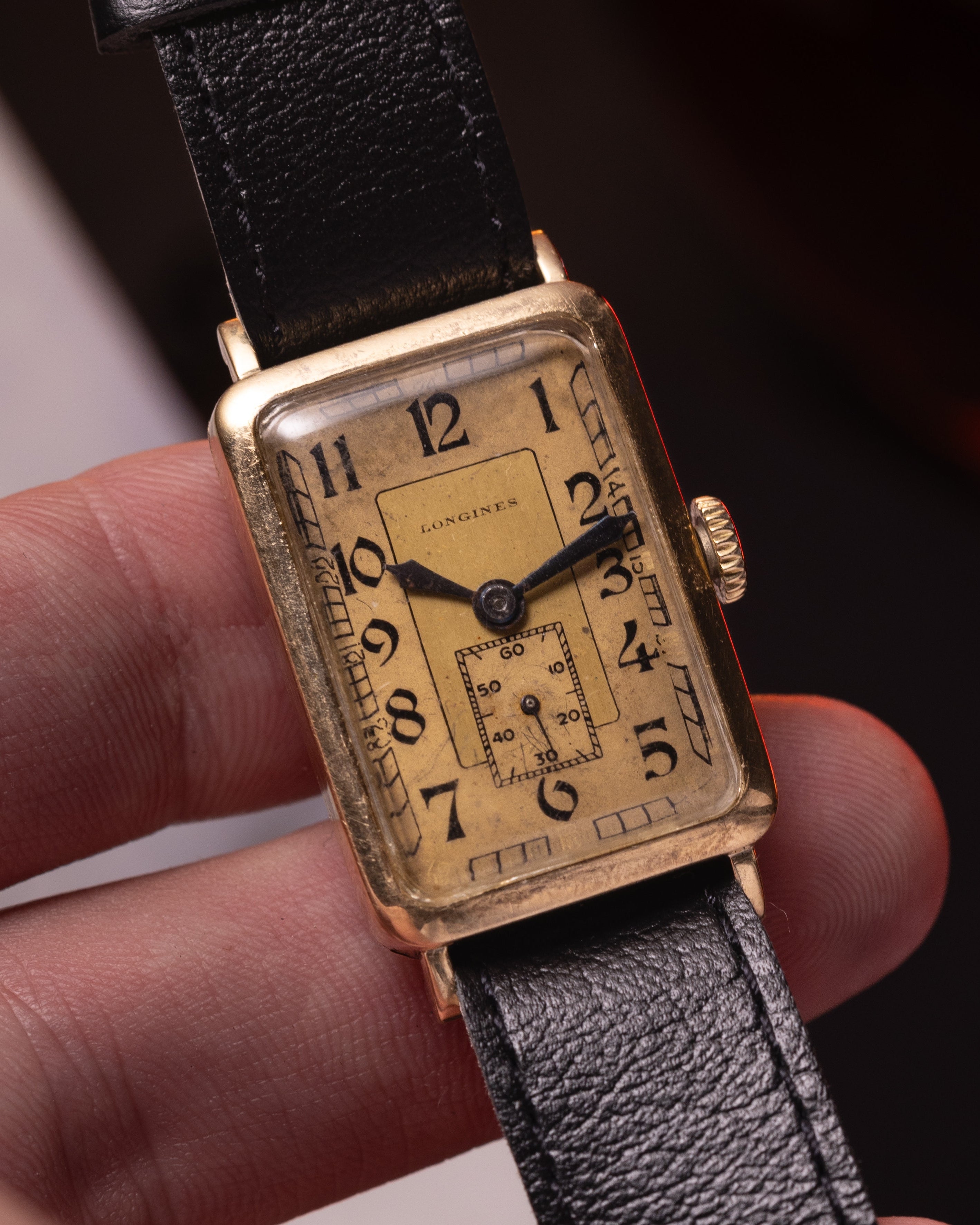 "Longines" Vintage Solid Gold Tank Watch - VintageDuMarko