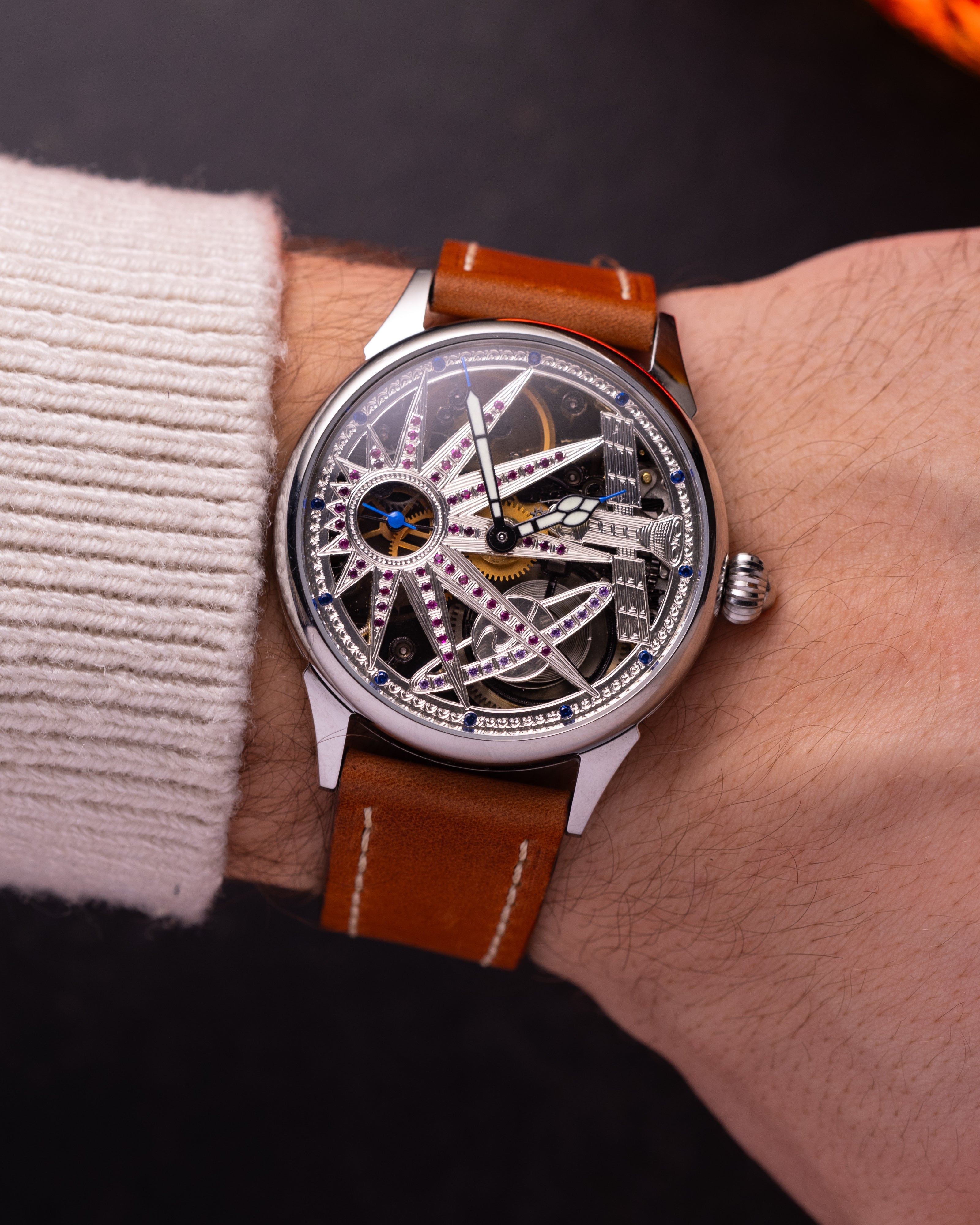 Men's Skeleton Watch Molnija - Soviet Сustom Watch - VintageDuMarko