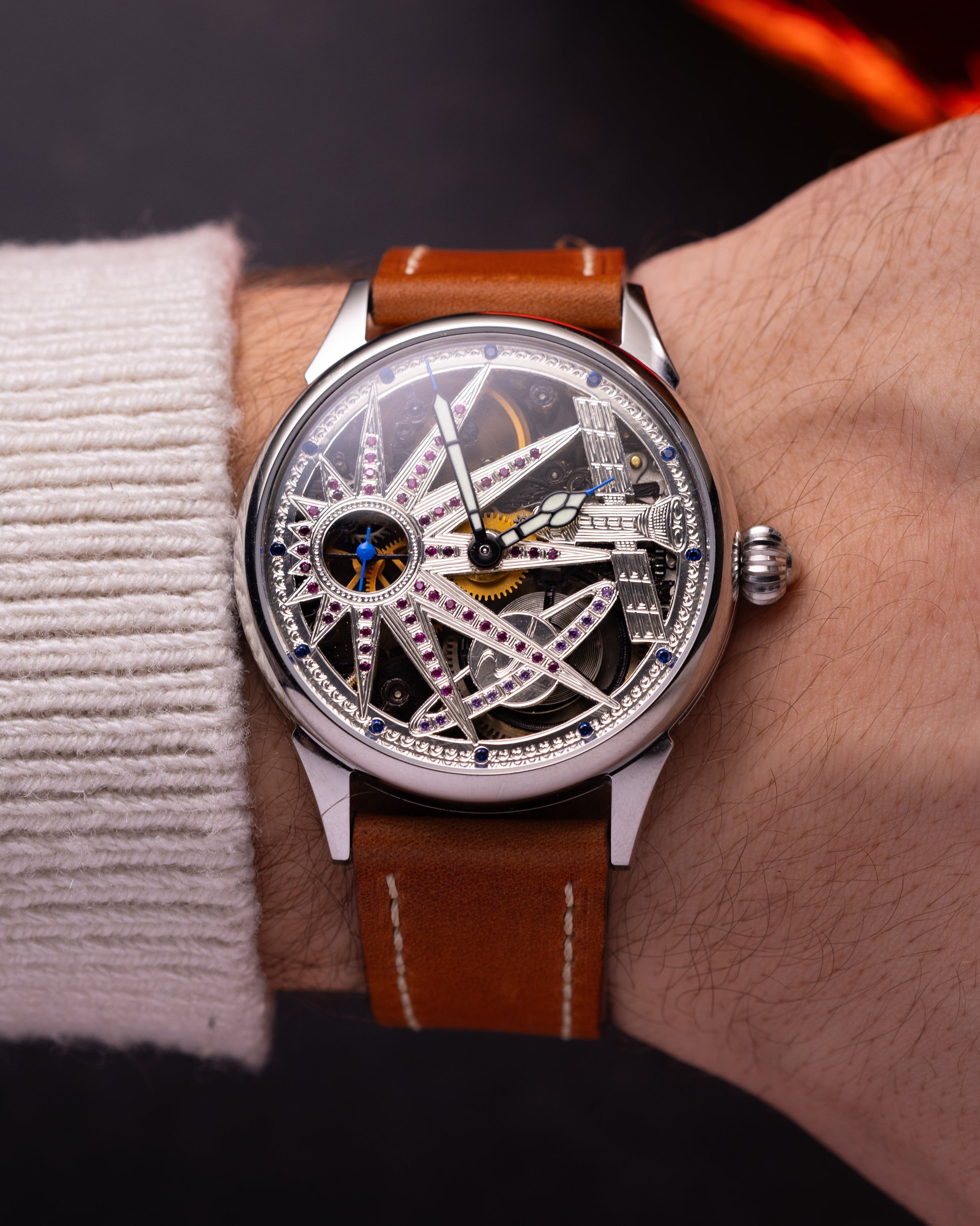 Men's Skeleton Watch Molnija - Soviet Сustom Watch - VintageDuMarko