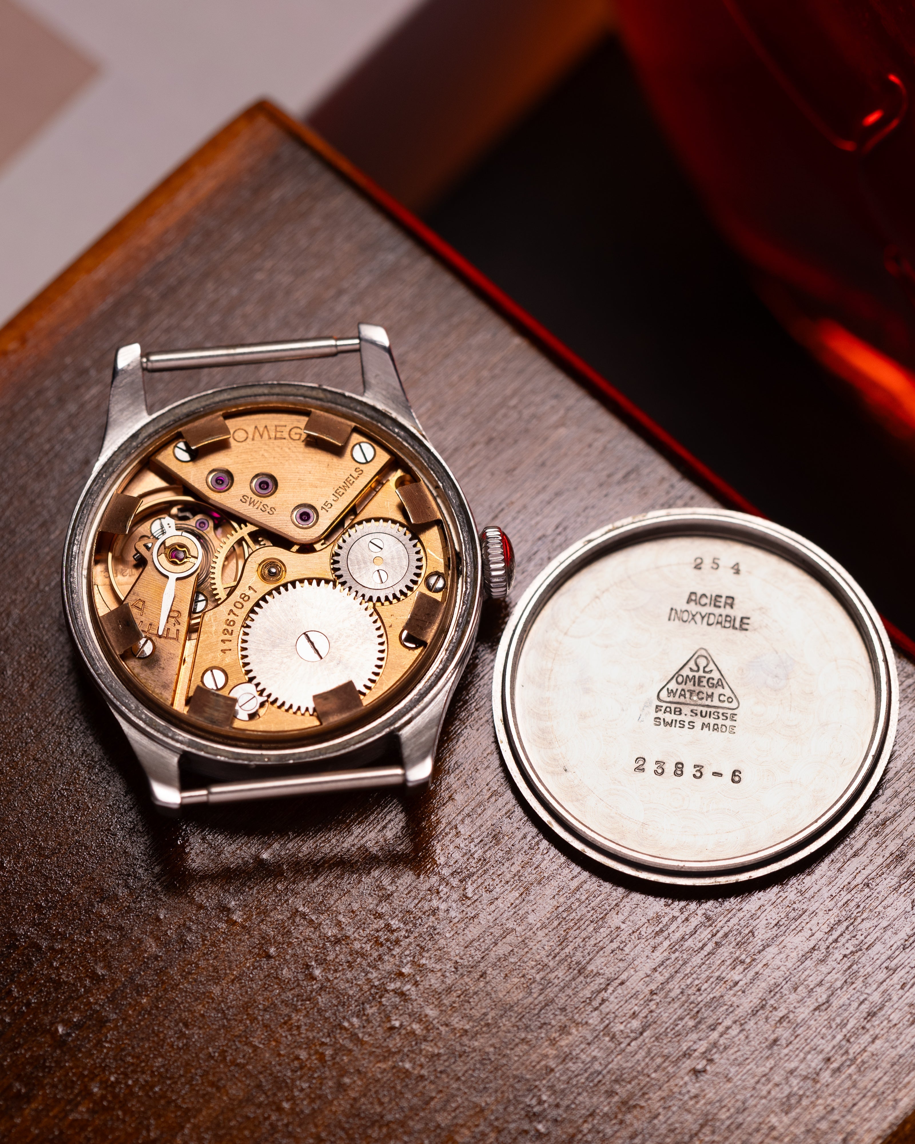 "Omega" Vintage Stainless Steel Watch, Patina Salmon Dial - VintageDuMarko