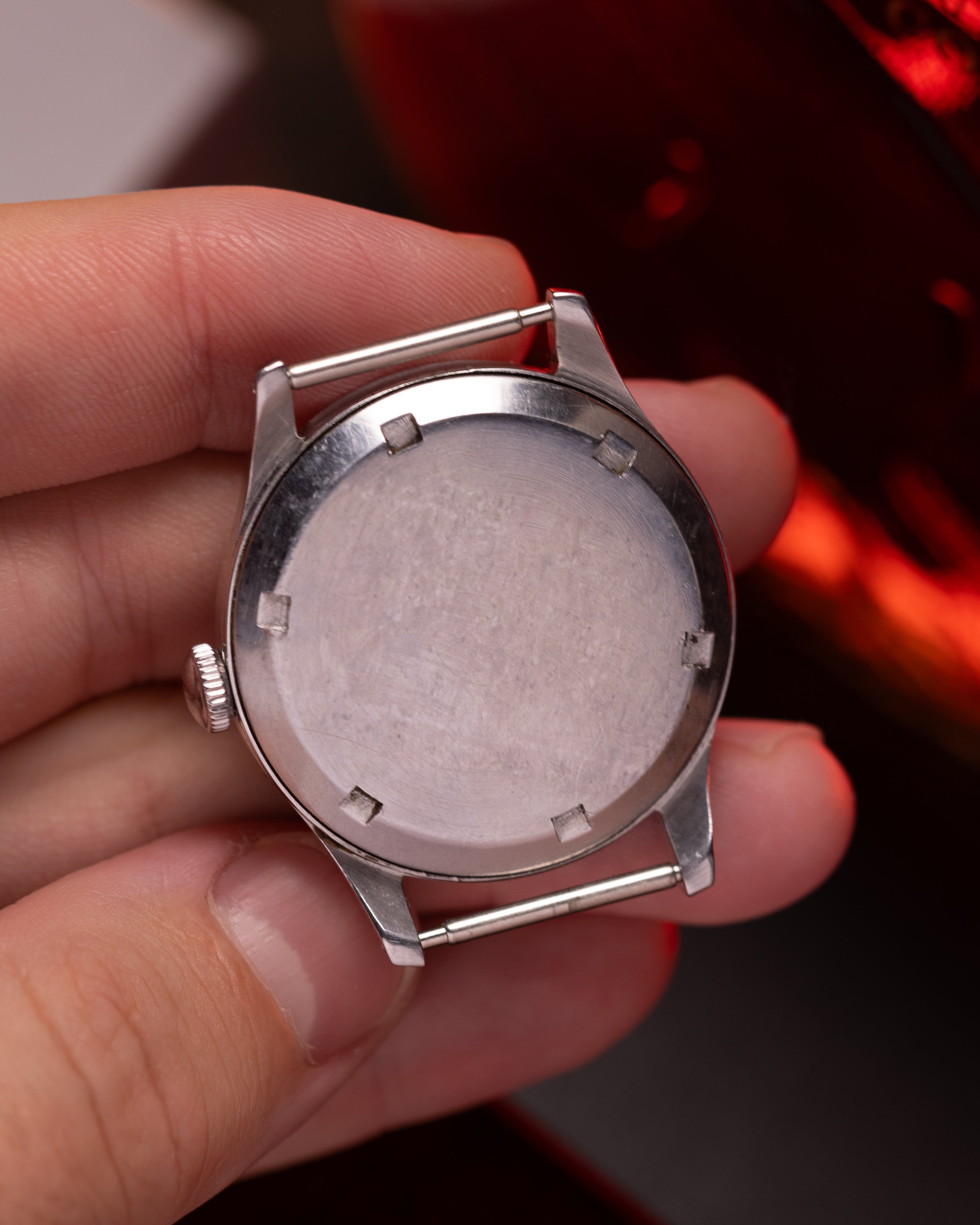 "Omega" Vintage Stainless Steel Watch, Patina Salmon Dial - VintageDuMarko