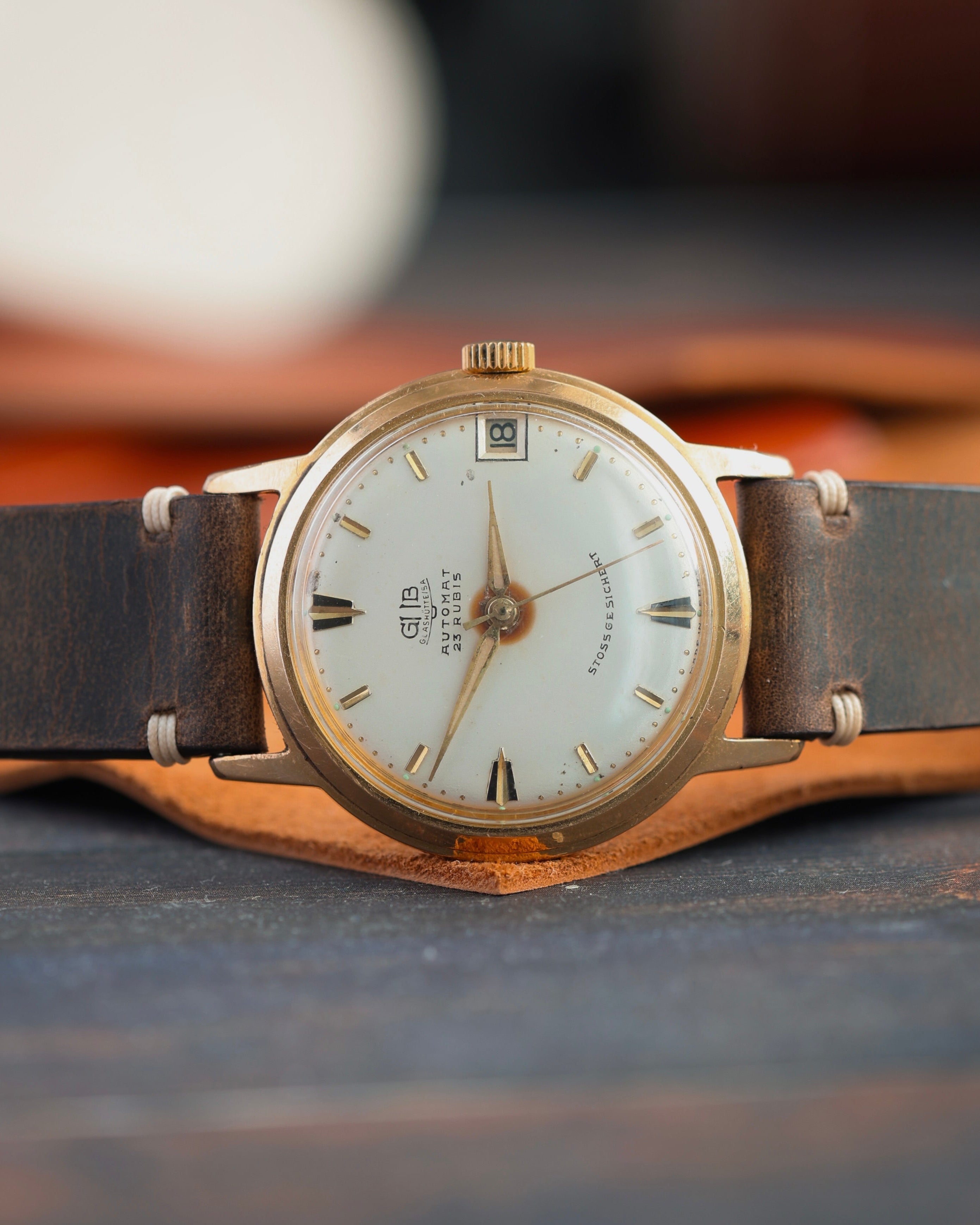 Original Gold Plated German Watch «GUB Glashutte» - VintageDuMarko