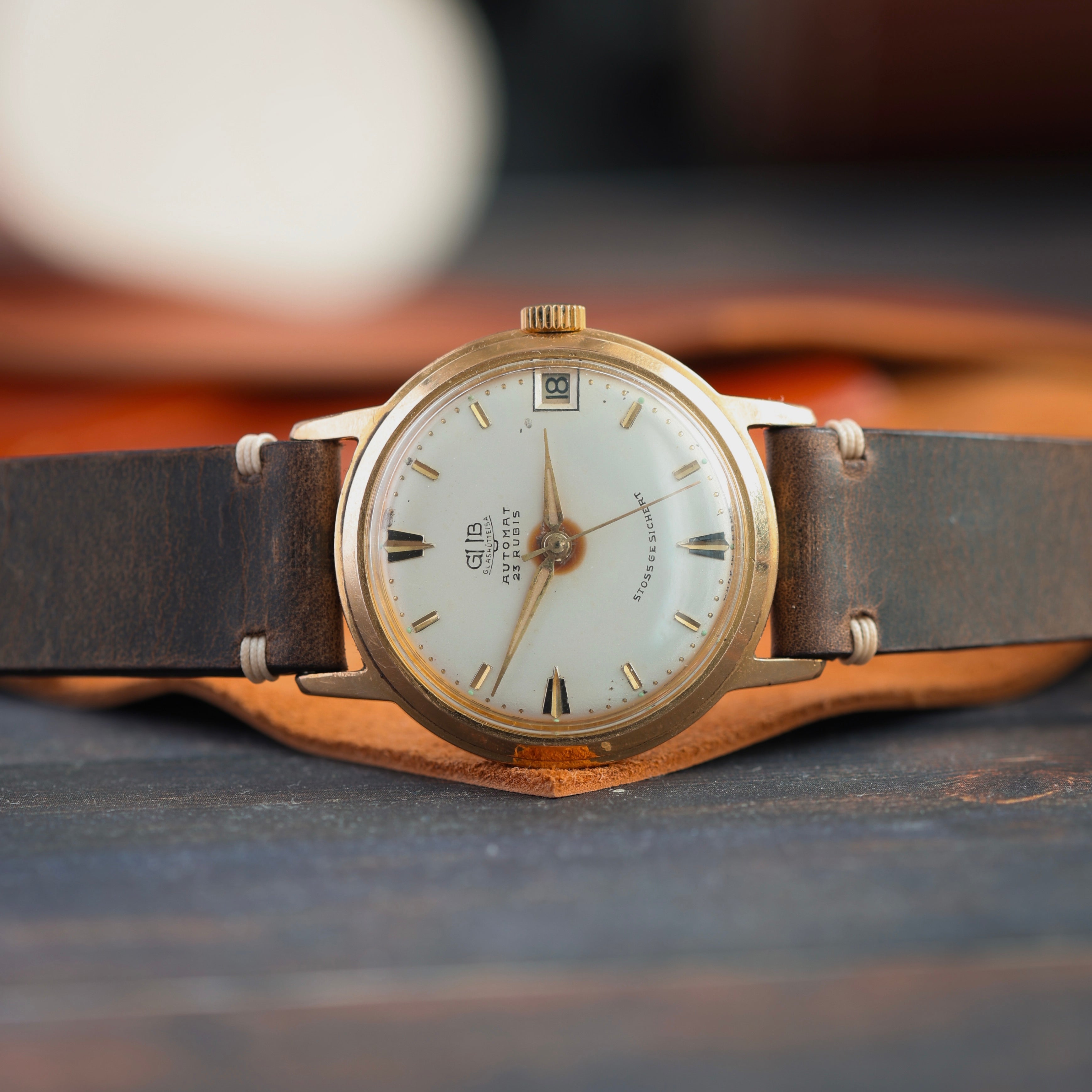 Original Gold Plated German Watch «GUB Glashutte» - VintageDuMarko