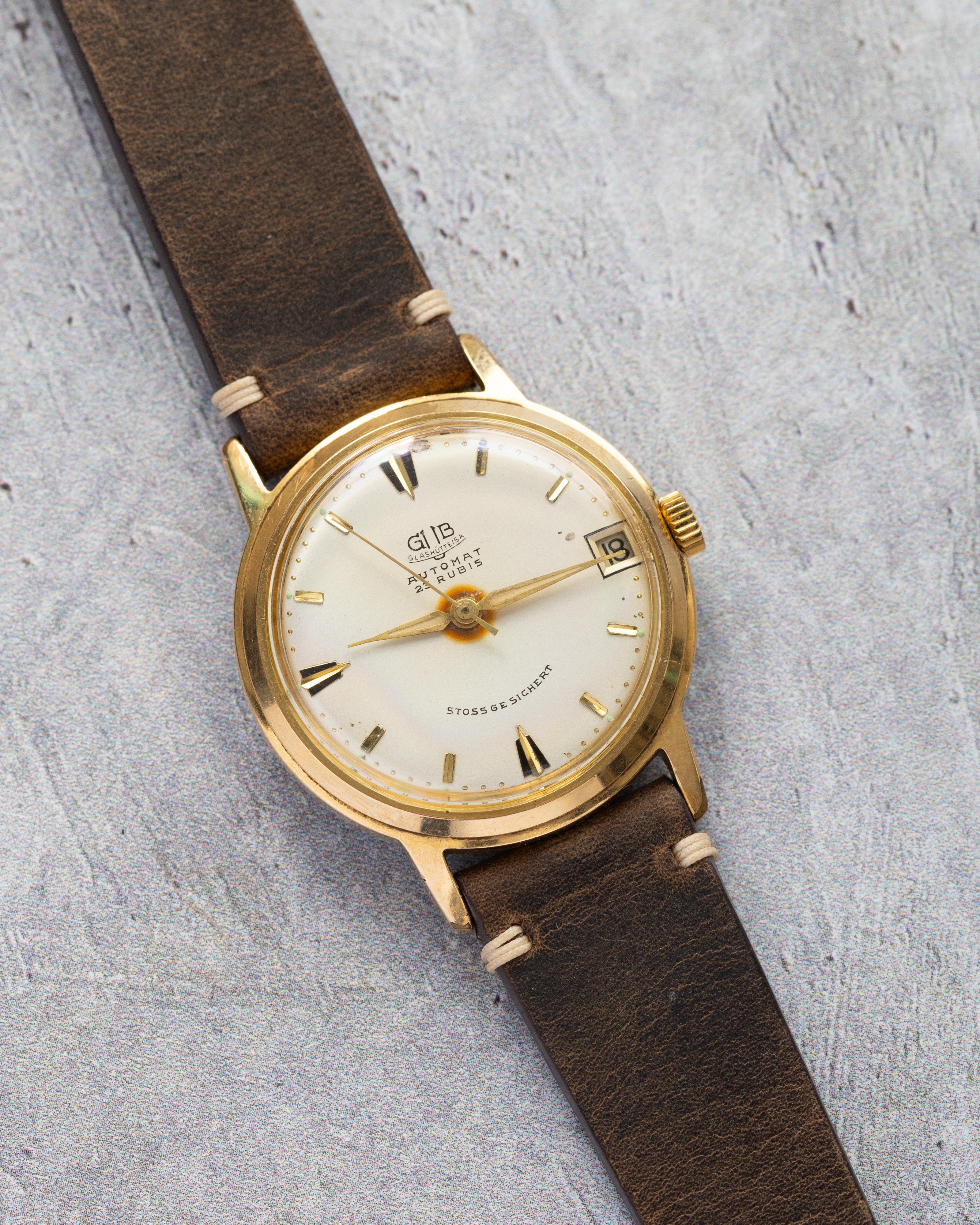 Original Gold Plated German Watch «GUB Glashutte» - VintageDuMarko