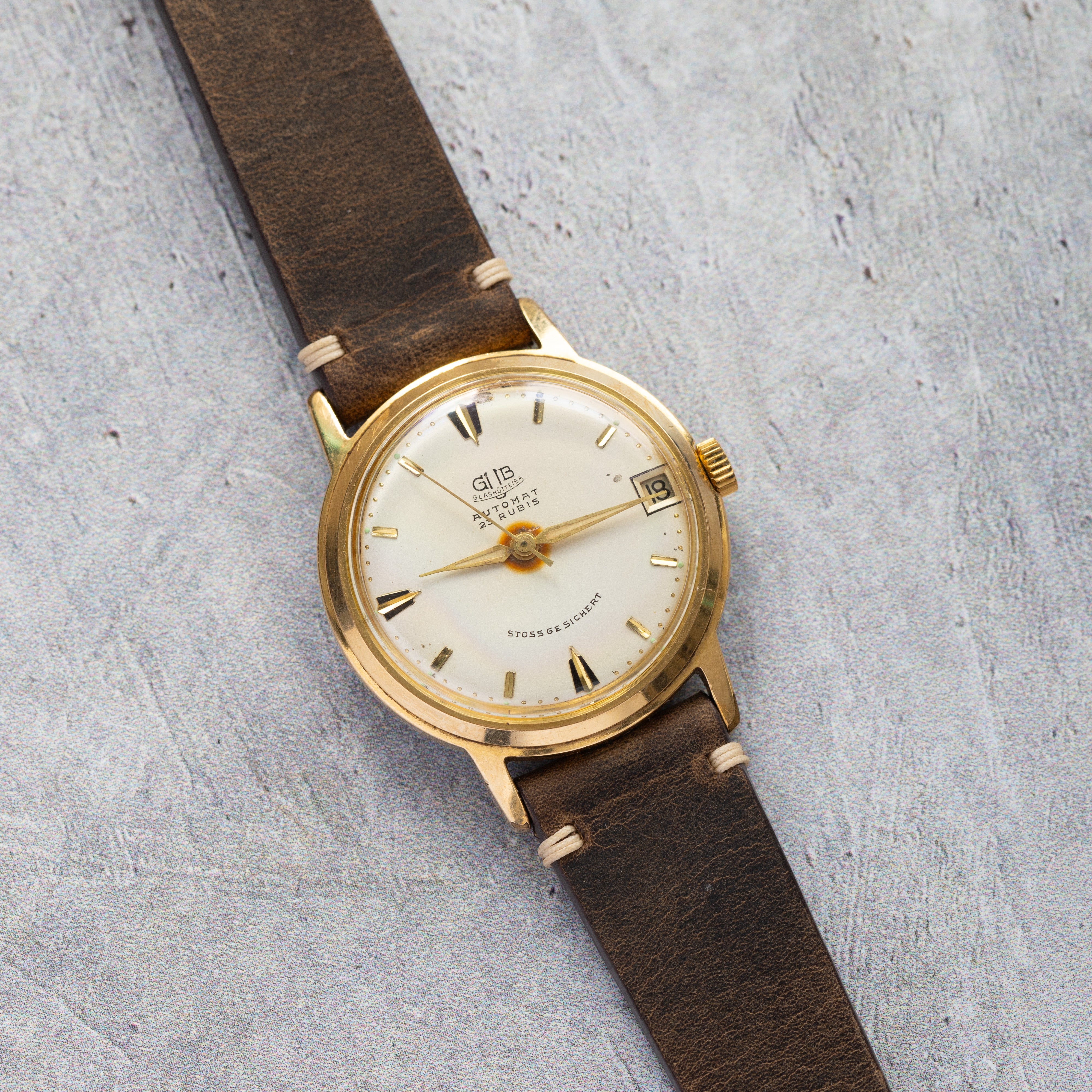 Original Gold Plated German Watch «GUB Glashutte» - VintageDuMarko