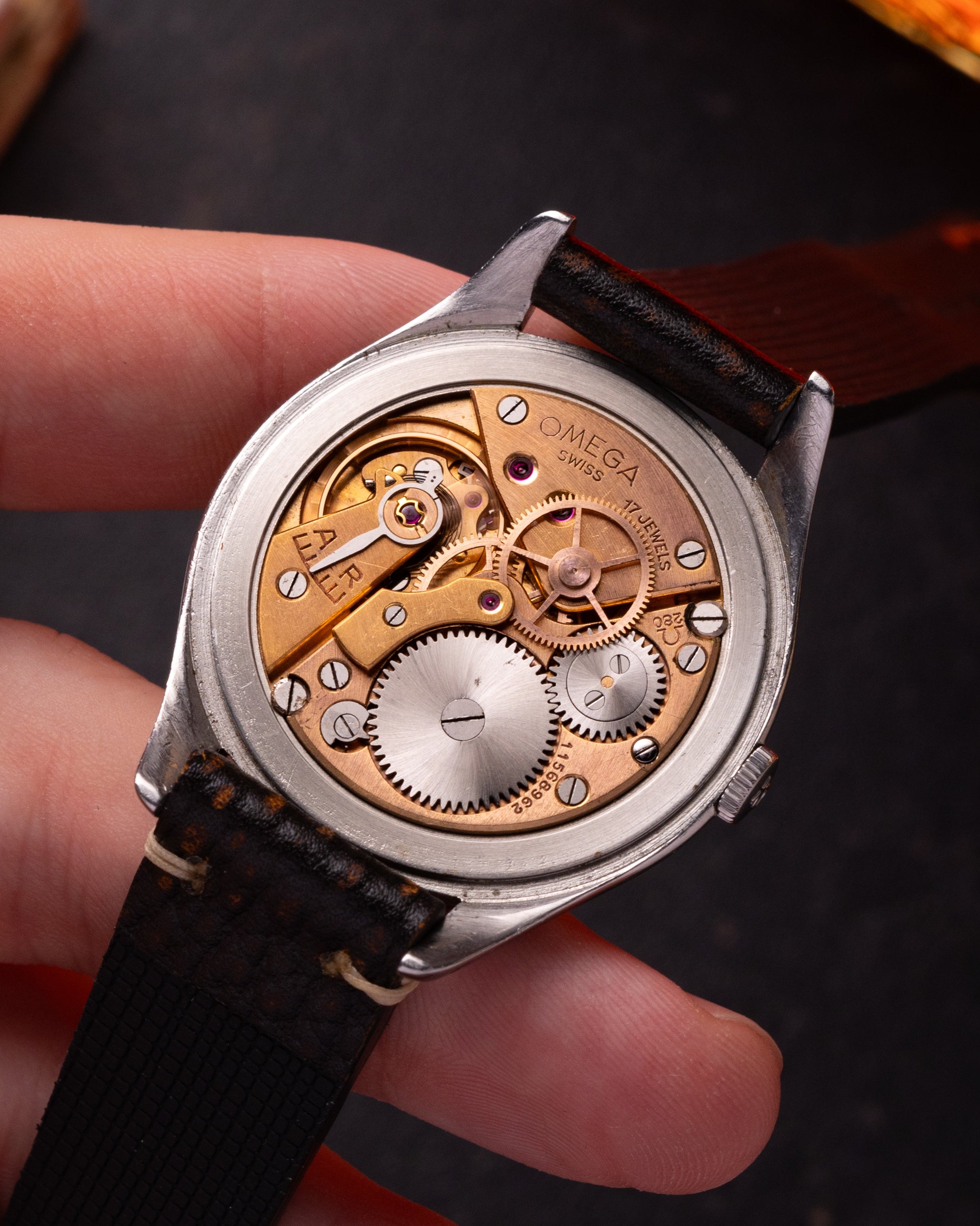 Oversize "Omega" Jumbo Watch, Black dial from 1940s, - VintageDuMarko