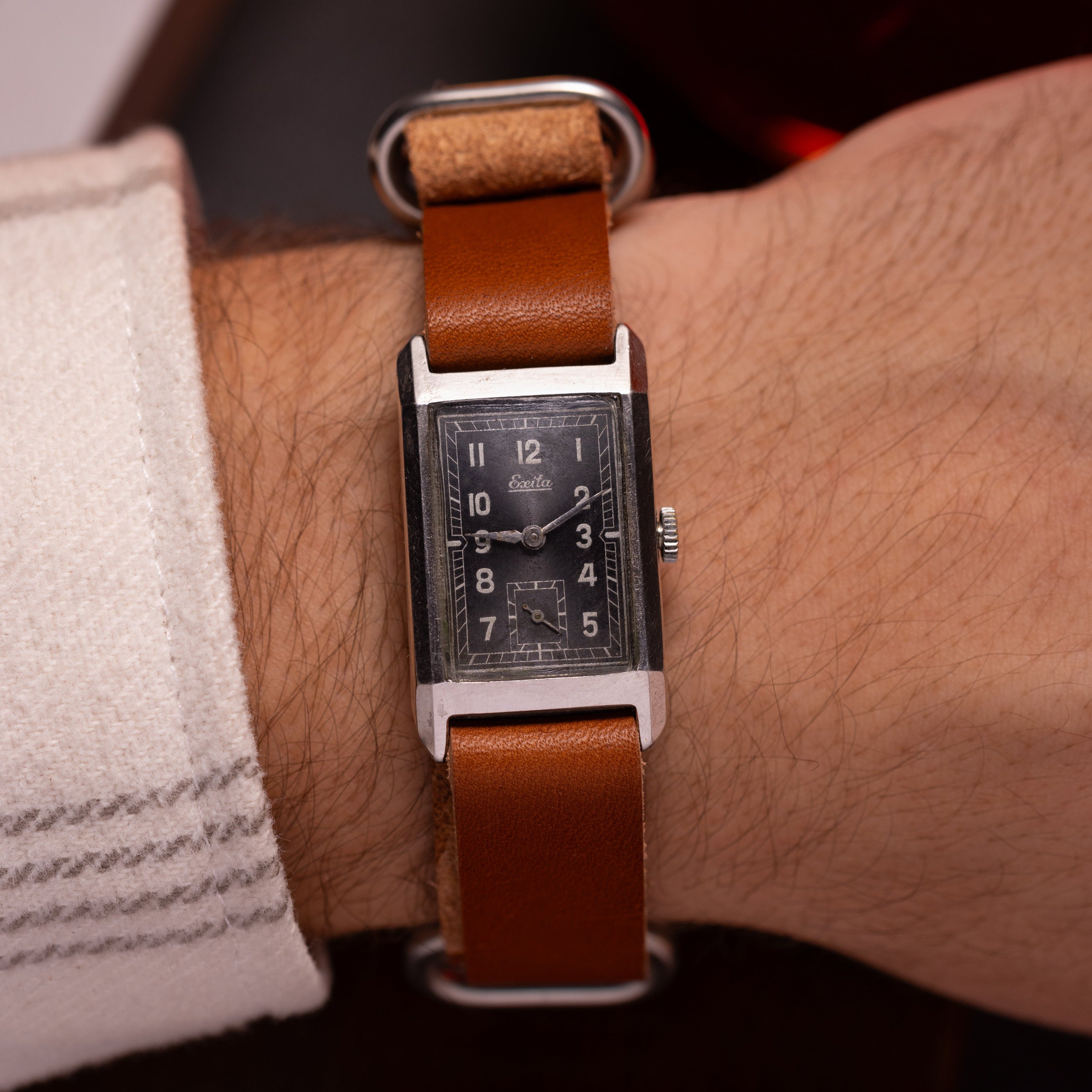 Rare Art Deco Tank Watch "Exita" from 1940s - VintageDuMarko