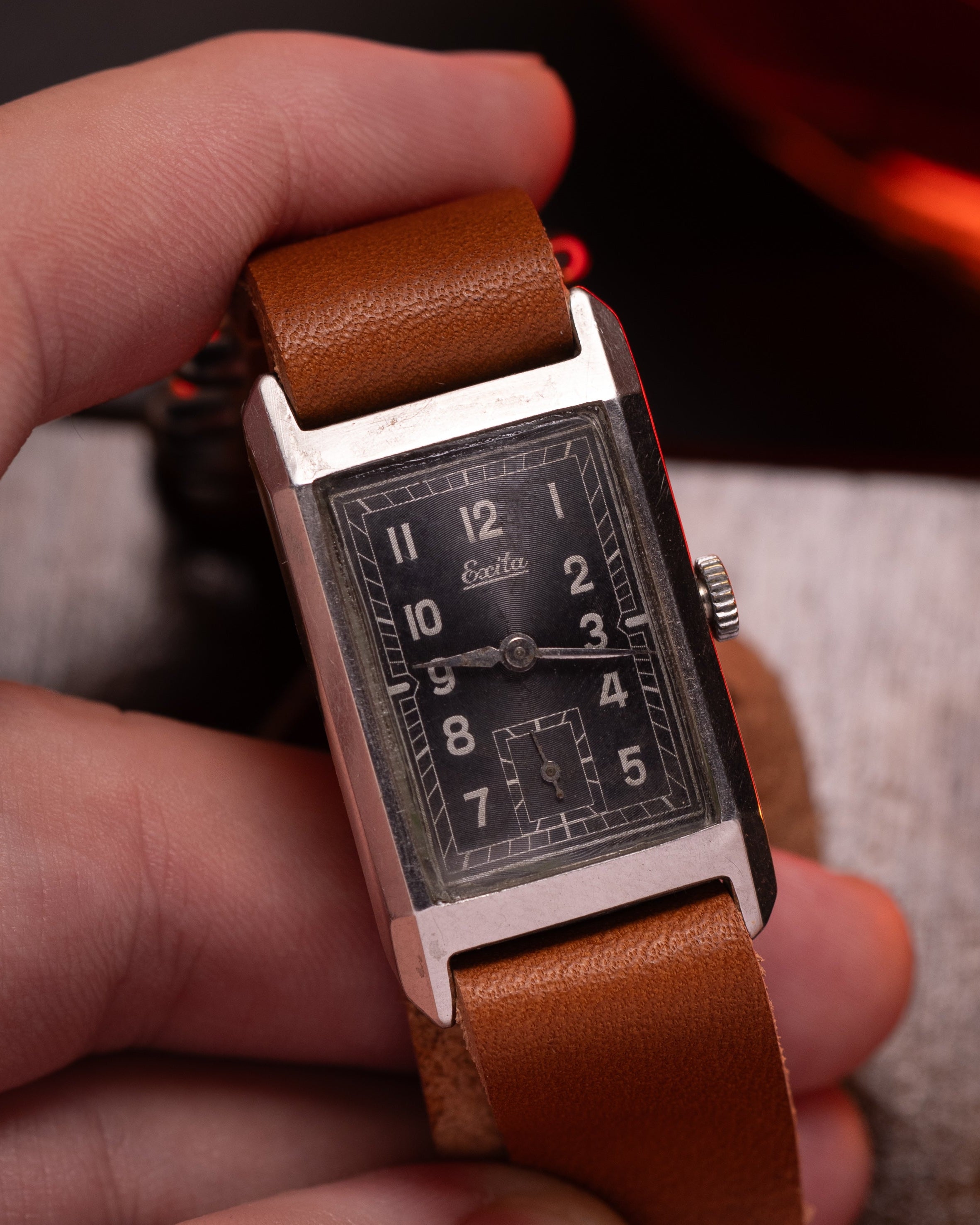 Rare Art Deco Tank Watch "Exita" from 1940s - VintageDuMarko