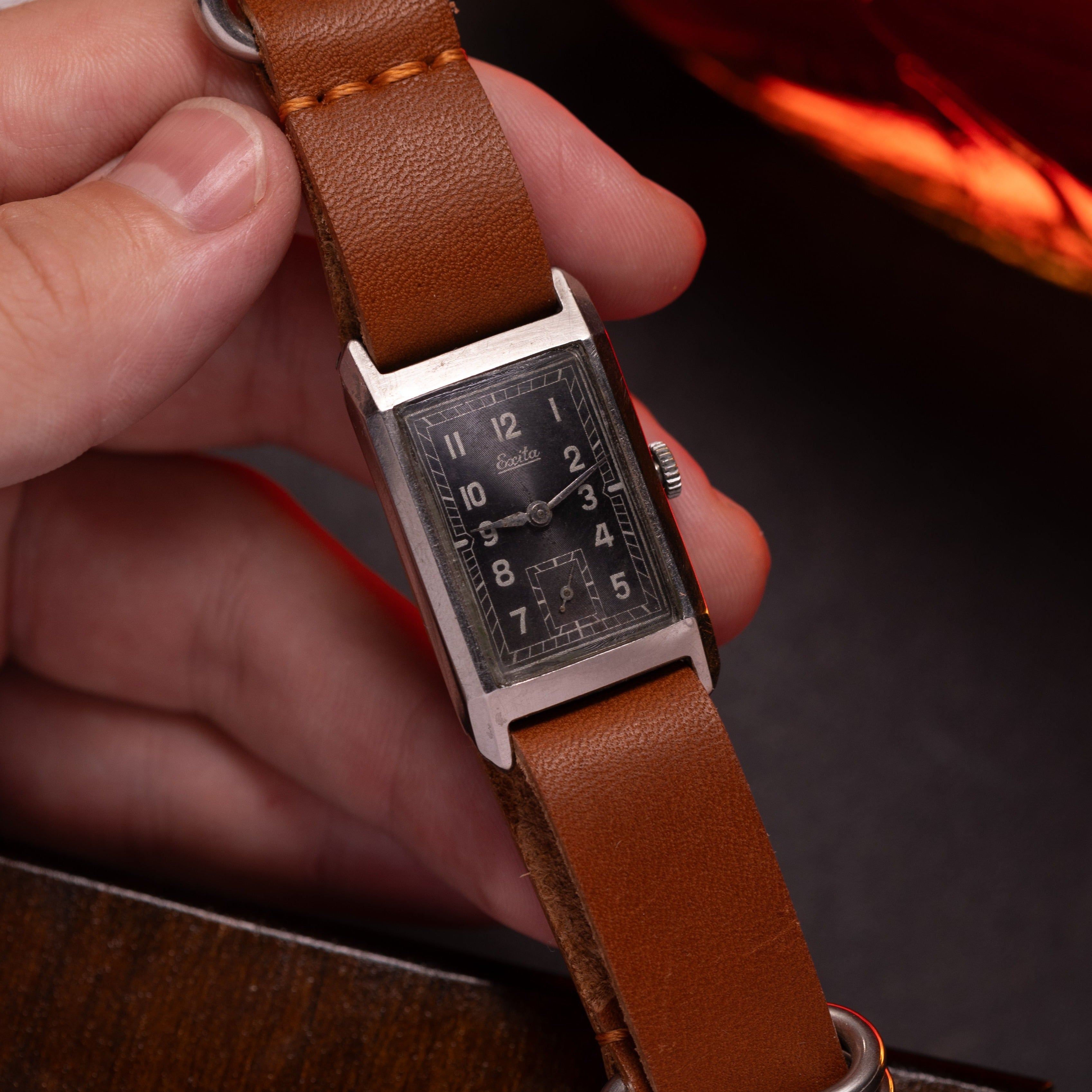 Rare Art Deco Tank Watch "Exita" from 1940s - VintageDuMarko