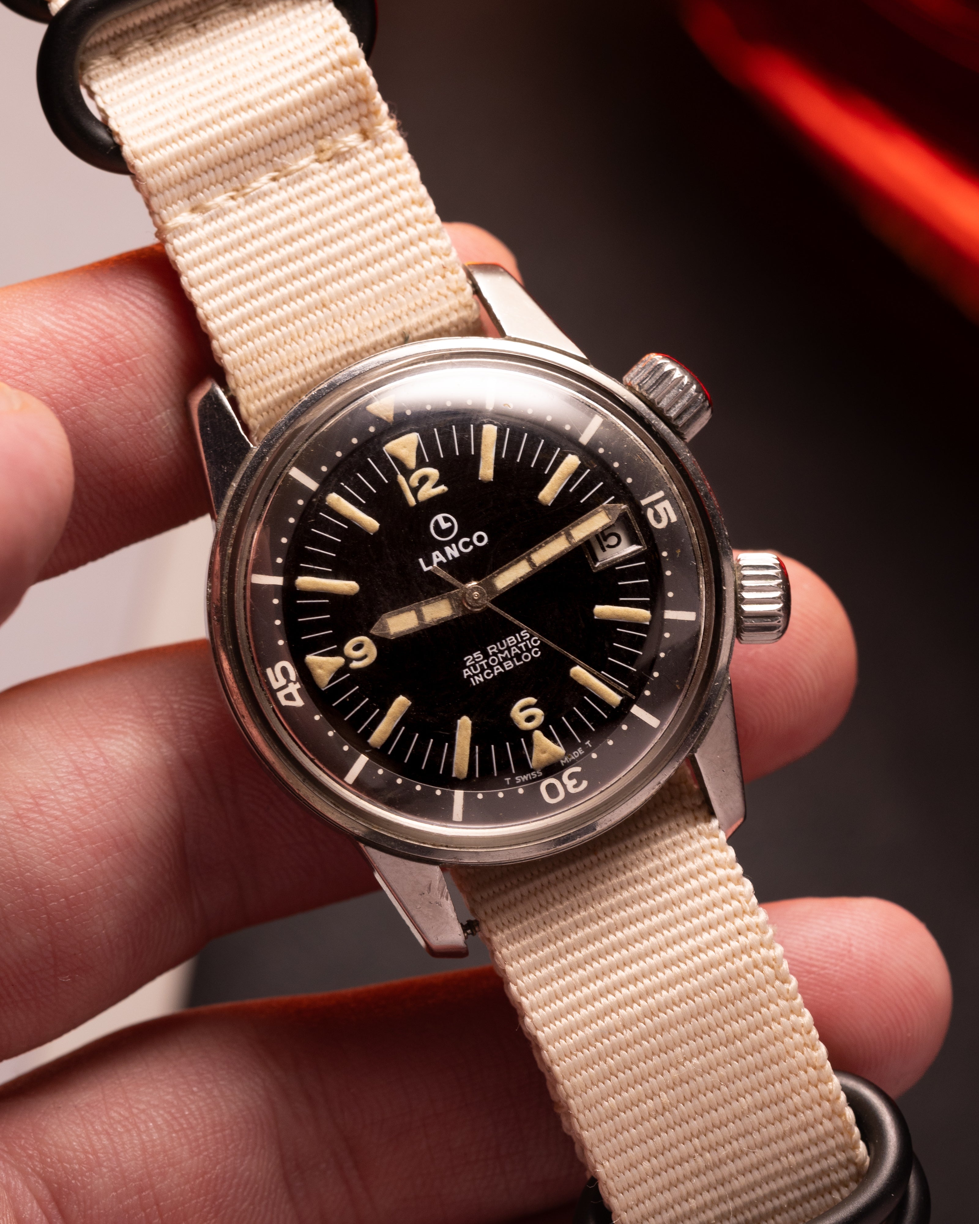 Rare Diver Watch Lanco Super Compressor - Military Watch - VintageDuMarko