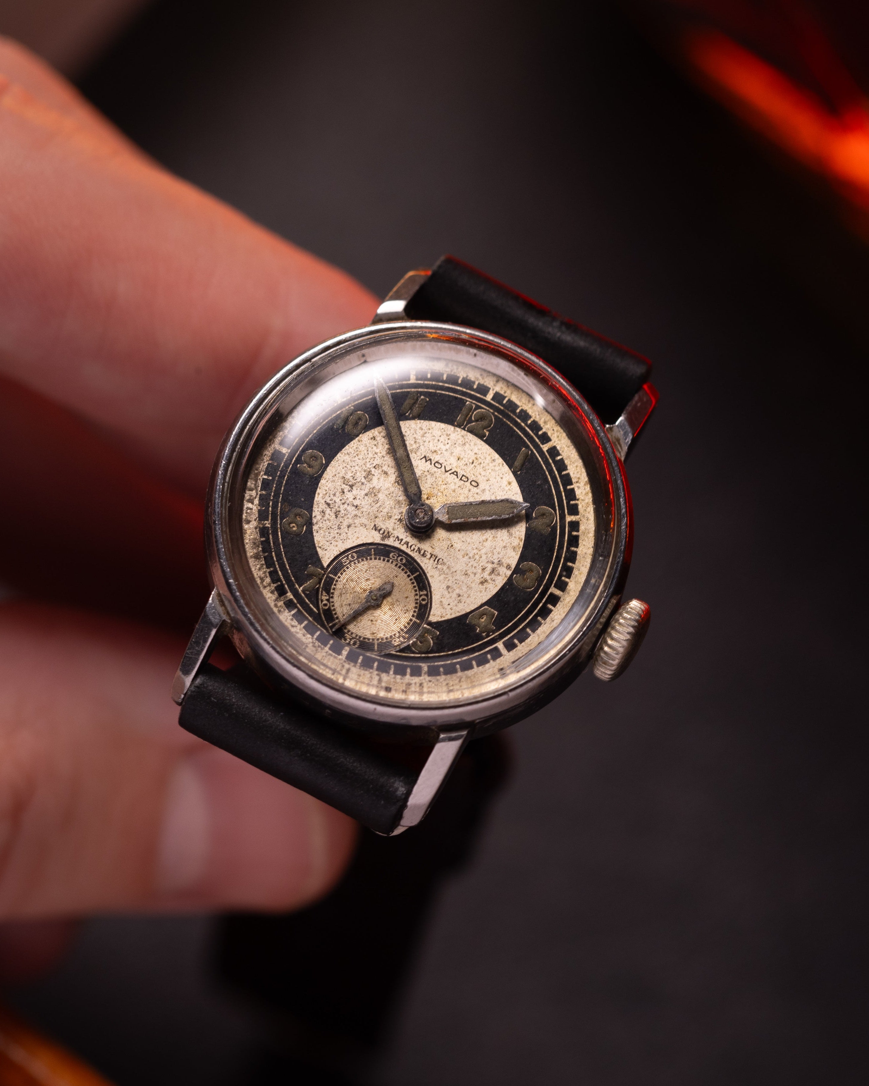 Rare Movado Watch in Borgel 28 mm case, Military Antique Rare Watch - VintageDuMarko