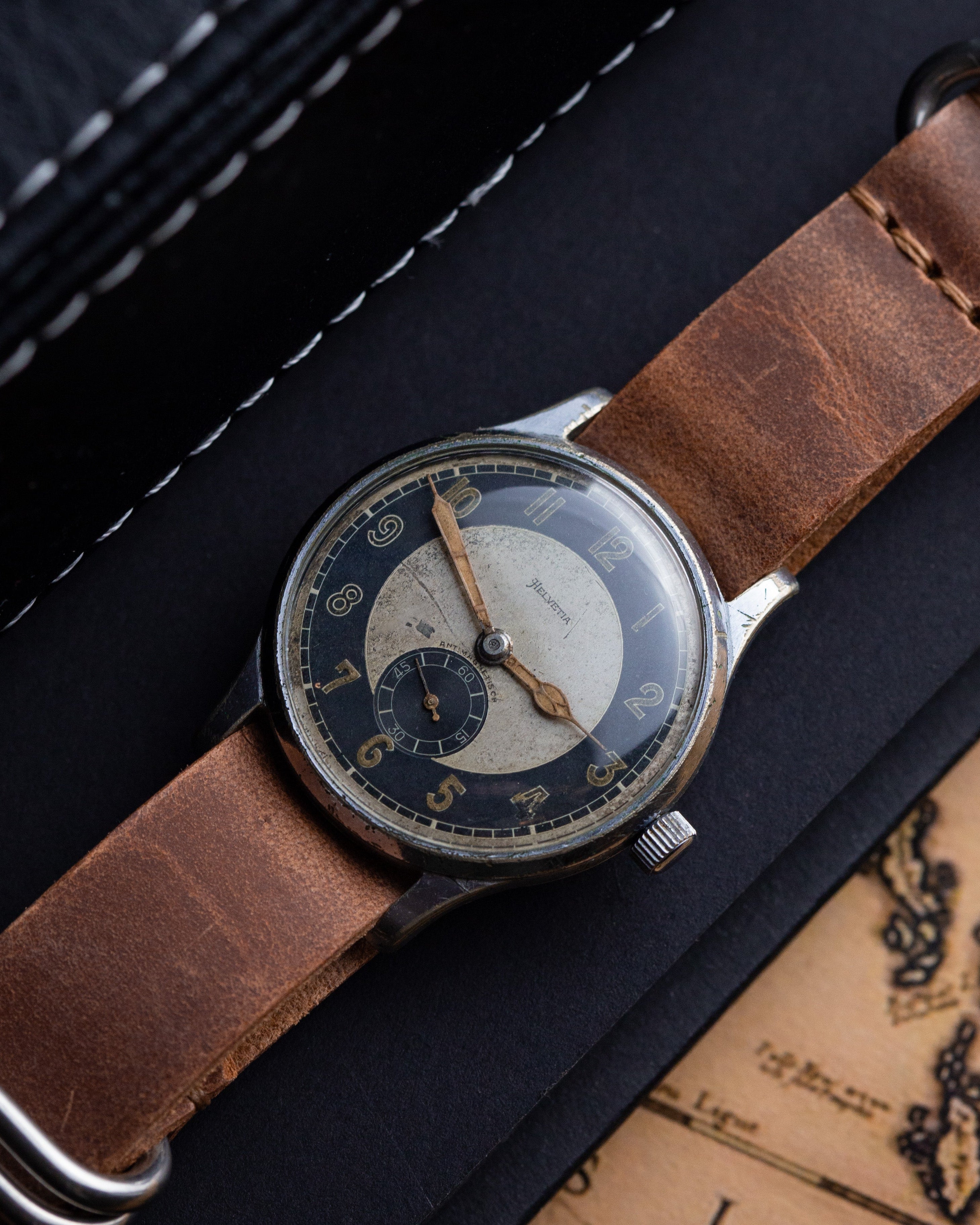 Rare Pilot Helvetia watch, Military watch WW2, Swiss made - VintageDuMarko