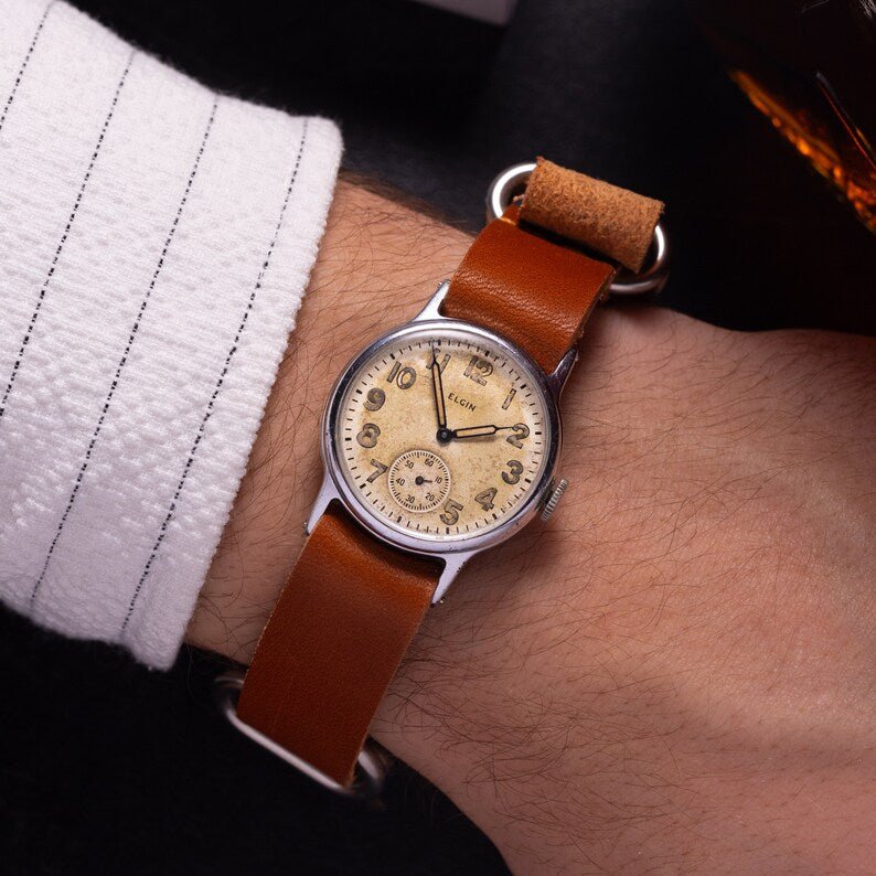 Rare Vintage American WW2 Watch "Elgin", USA Army Watch - VintageDuMarko