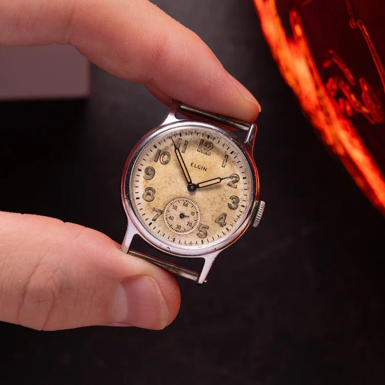 Rare Vintage American WW2 Watch "Elgin", USA Army Watch - VintageDuMarko