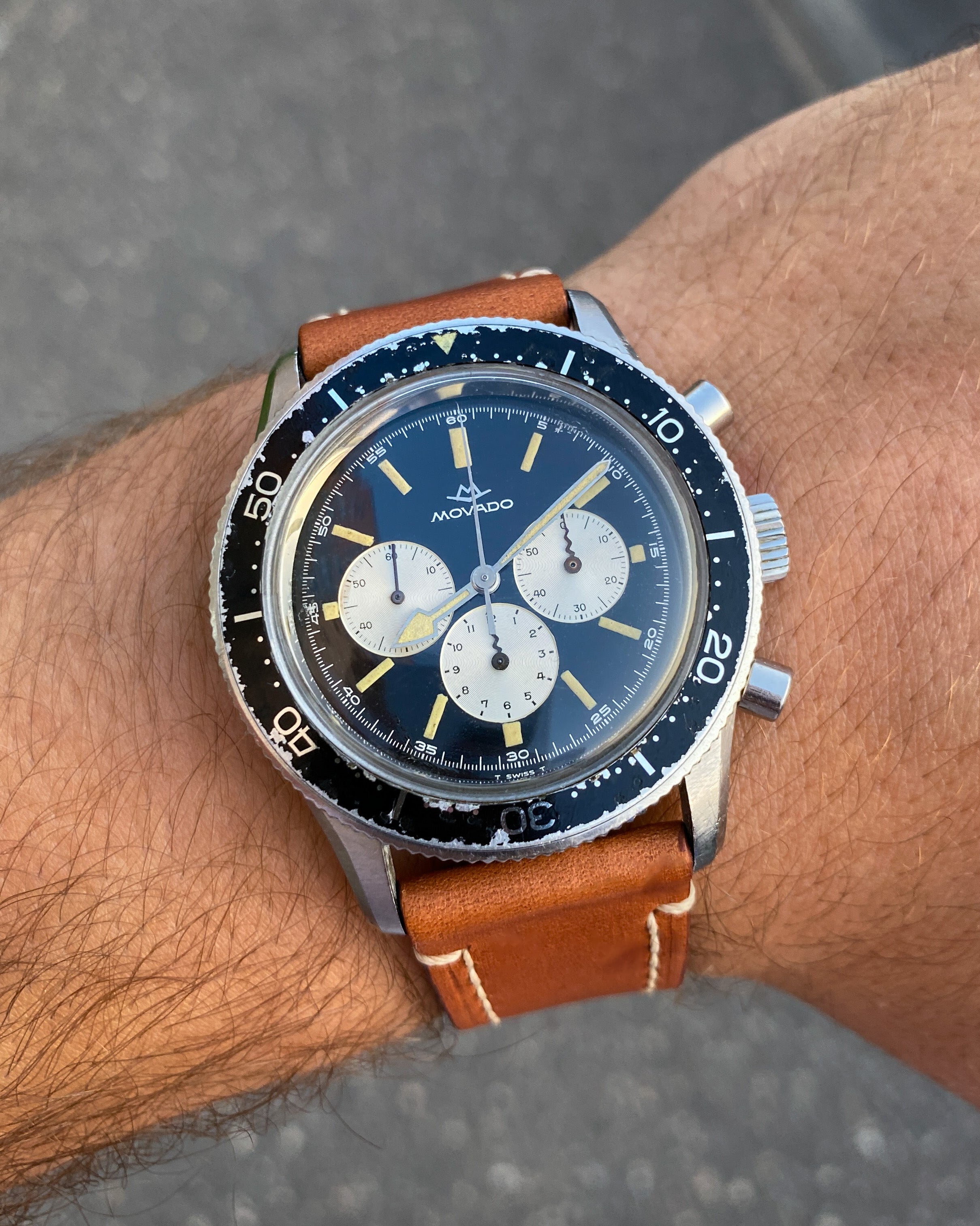 Rare Vintage Dive Chronograph "Movado M95 Super Sub Sea" Watch, Military Watch from 1960’s - VintageDuMarko
